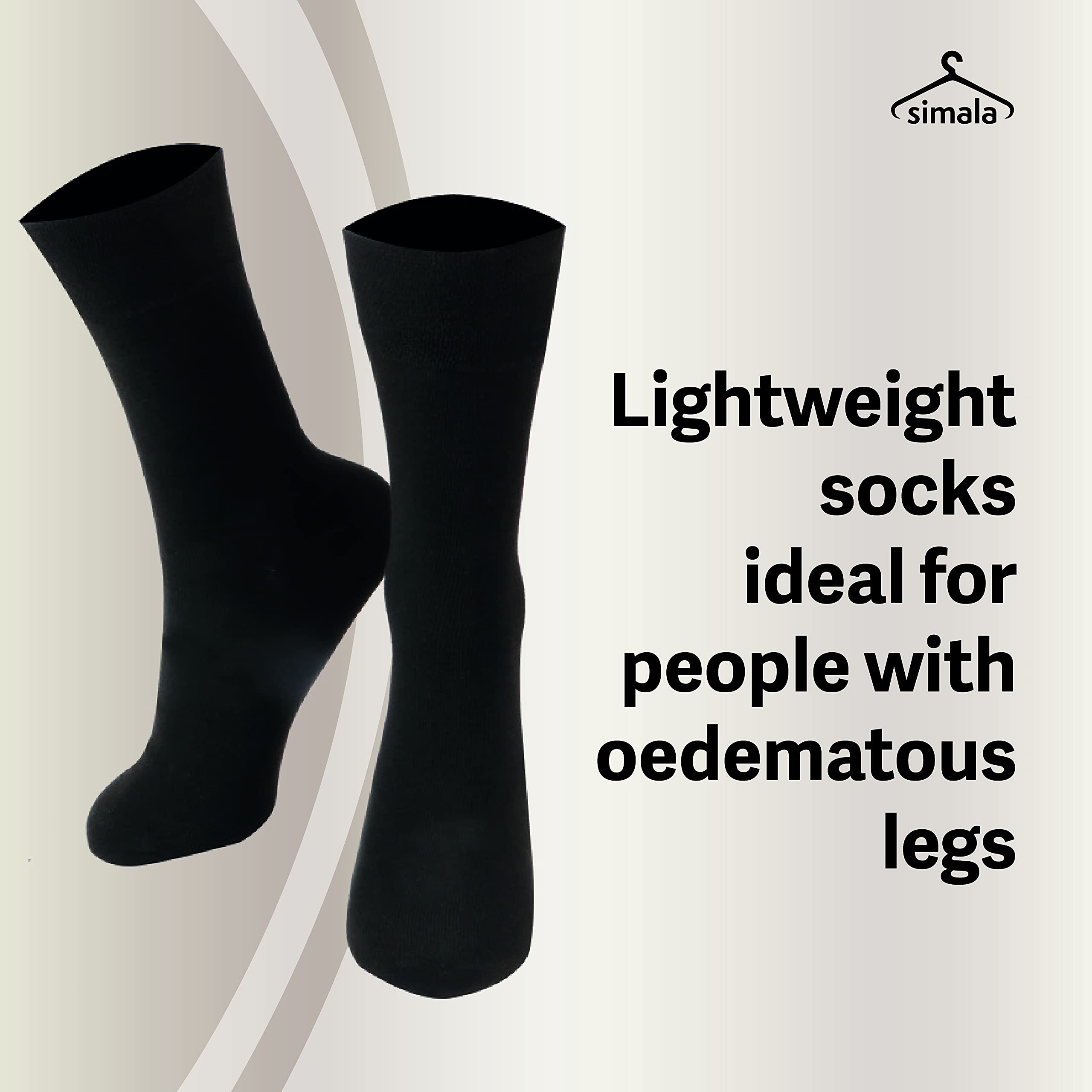 Men's Diabetic Socks for Swollen Feet - 100% Cotton Breathable & Stretchy Non-Binding Socks with Gentle Grip - Ideal for Diabetes, Edema, Circulation Issues & Daily Comfort