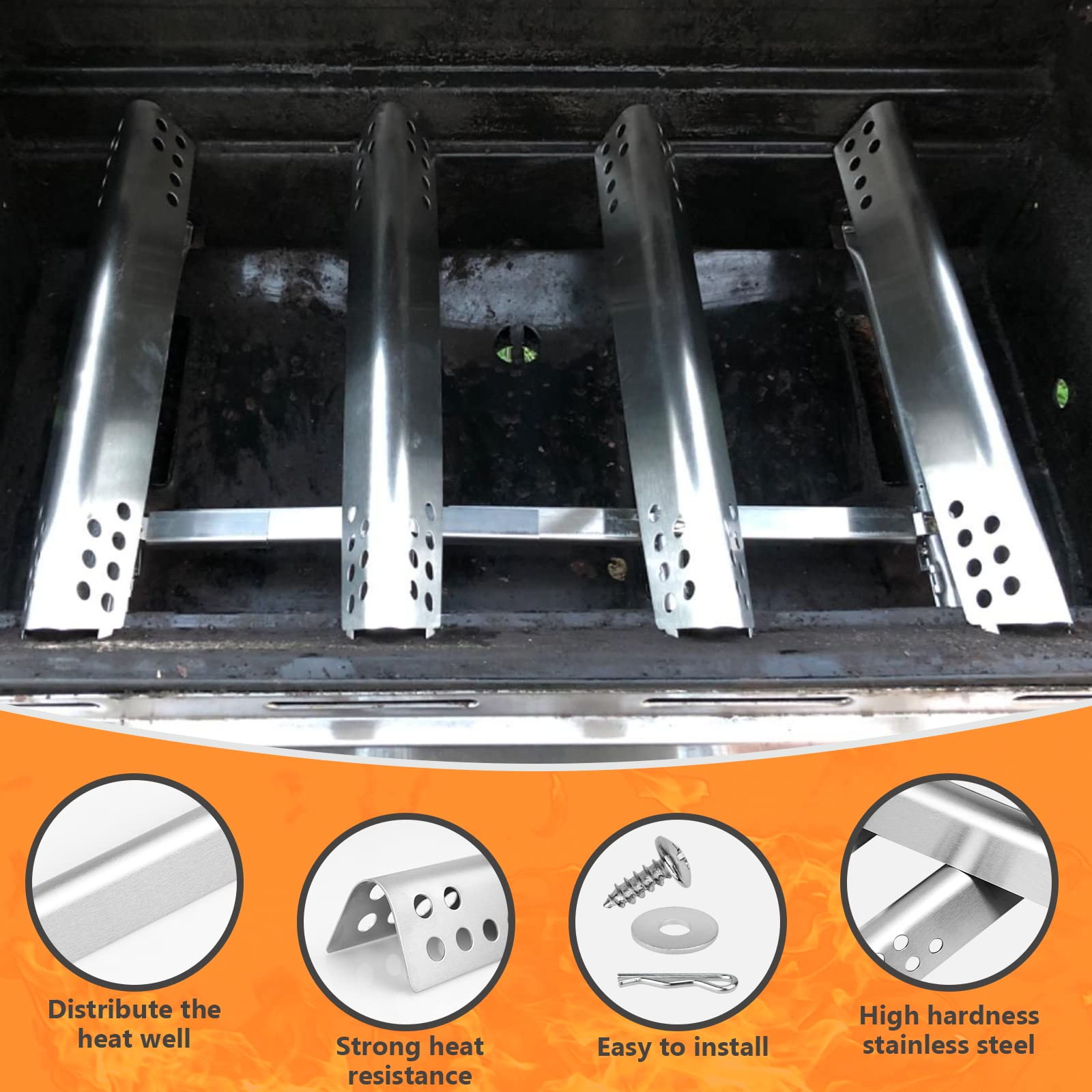 Charbroil Performance Grill Replacement Parts - Burner G470-5200-W1, Heat Plates G470-0004-W1A & Cooking Grates - Compatible with Models 463625217, 463673519, 463625219, 463673517, 463673017, 463347519, 463244819 - Perfect for Backyard BBQs, Camping & Outdoor Cooking