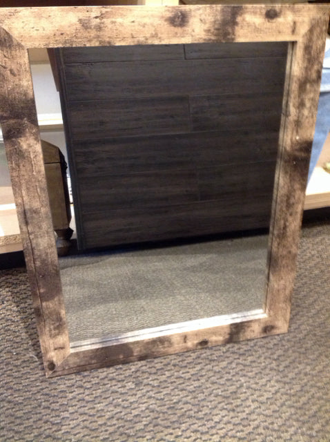 16x20 Distressed Brown Wall Mirror - Vintage Style Decorative Mirror for Living Room, Bedroom, Entryway & Bathroom Decor
