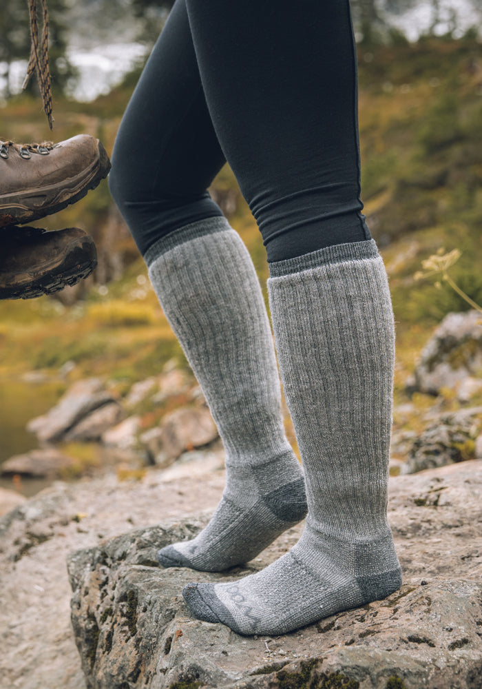 Extreme Full Cushion Over The Calf Socks - Charcoal Heather Athletic Compression Socks for Running, Hiking & Sports Performance