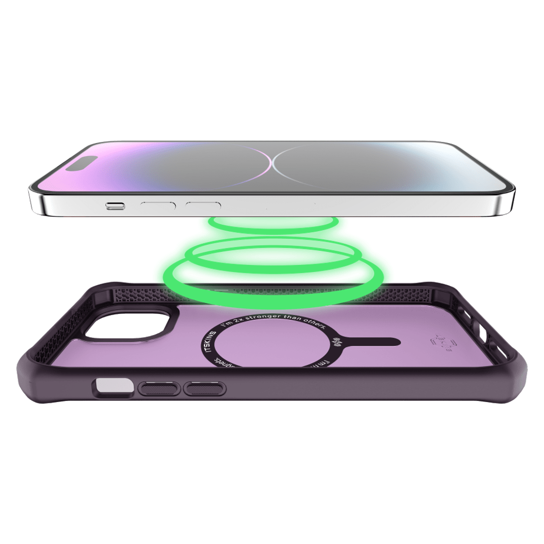 iTSKINS Hybrid MG Protective Case for iPhone 15 Plus - Purple | Shockproof & Scratch-Resistant Cover for Everyday Use, Work & Outdoor Activities