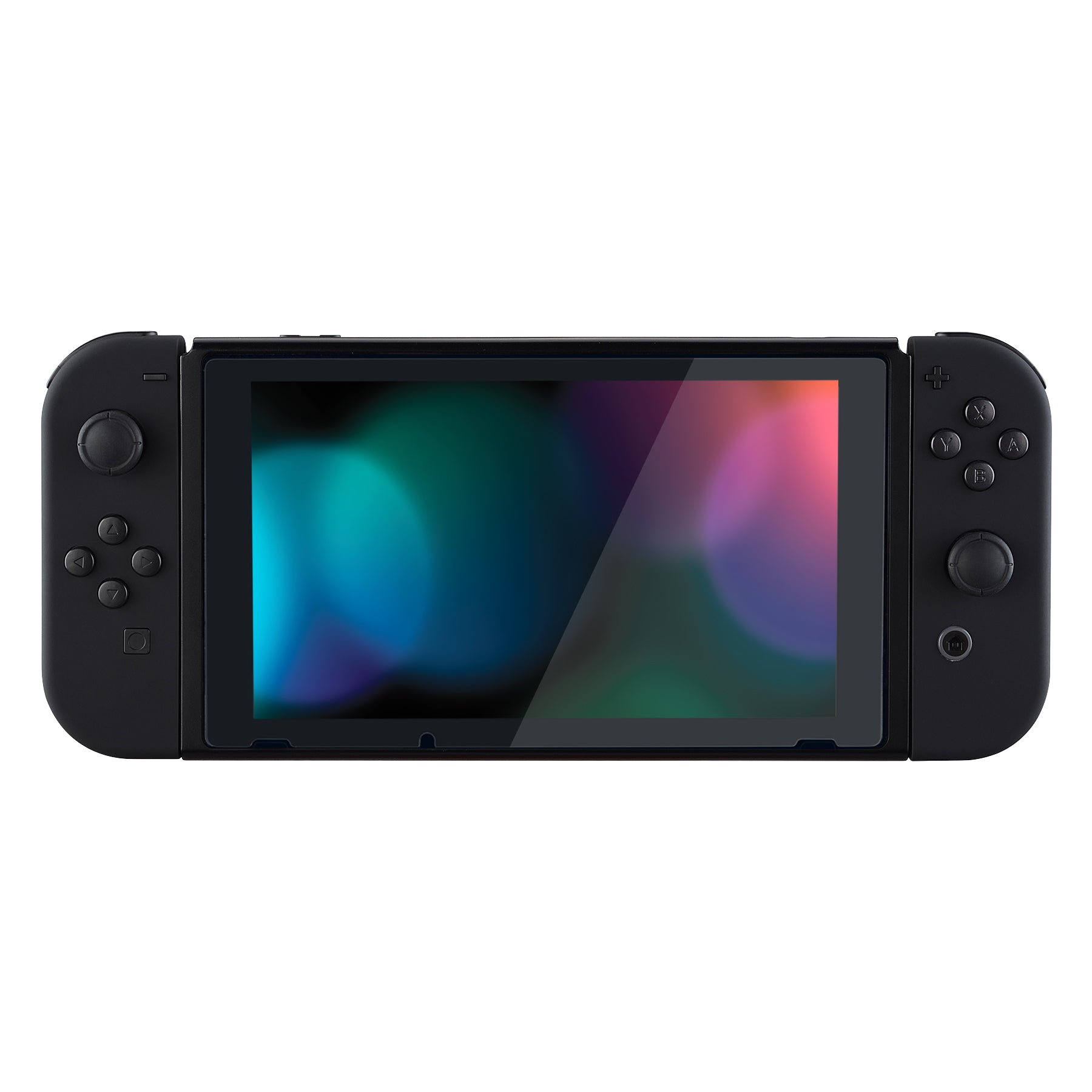 eXtremeRate Soft Touch Grip Back Cover Replacement Shell for Nintendo Switch Console & Joy-Con Controllers - Full Button Set, DIY Installation (Black, Model QP310) - Perfect for Gaming Comfort and Customization