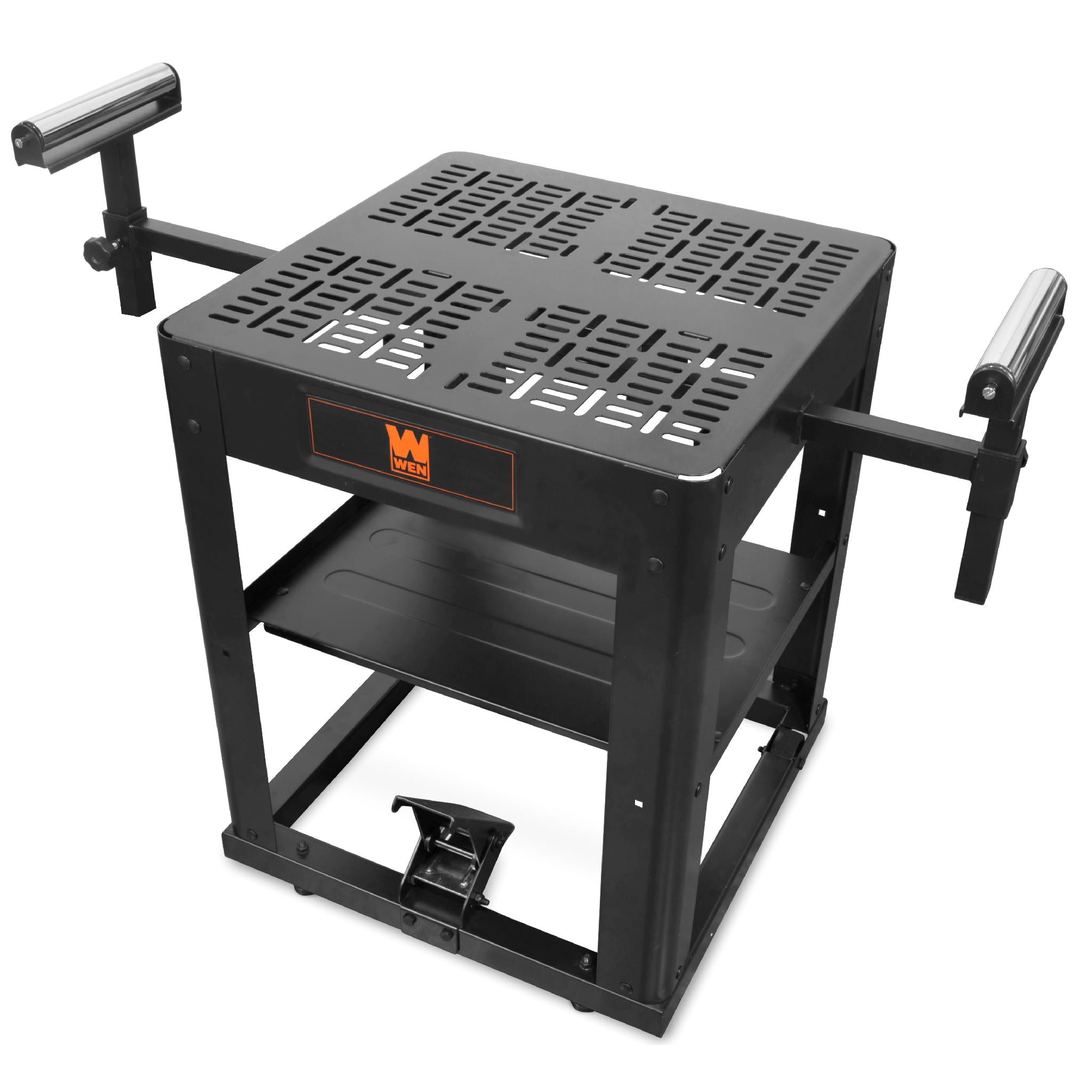 WEN MSA658T Multi-Purpose Rolling Planer & Miter Saw Stand with Extension Rollers - Portable Workbench for Woodworking, DIY Projects, and Jobsite Use