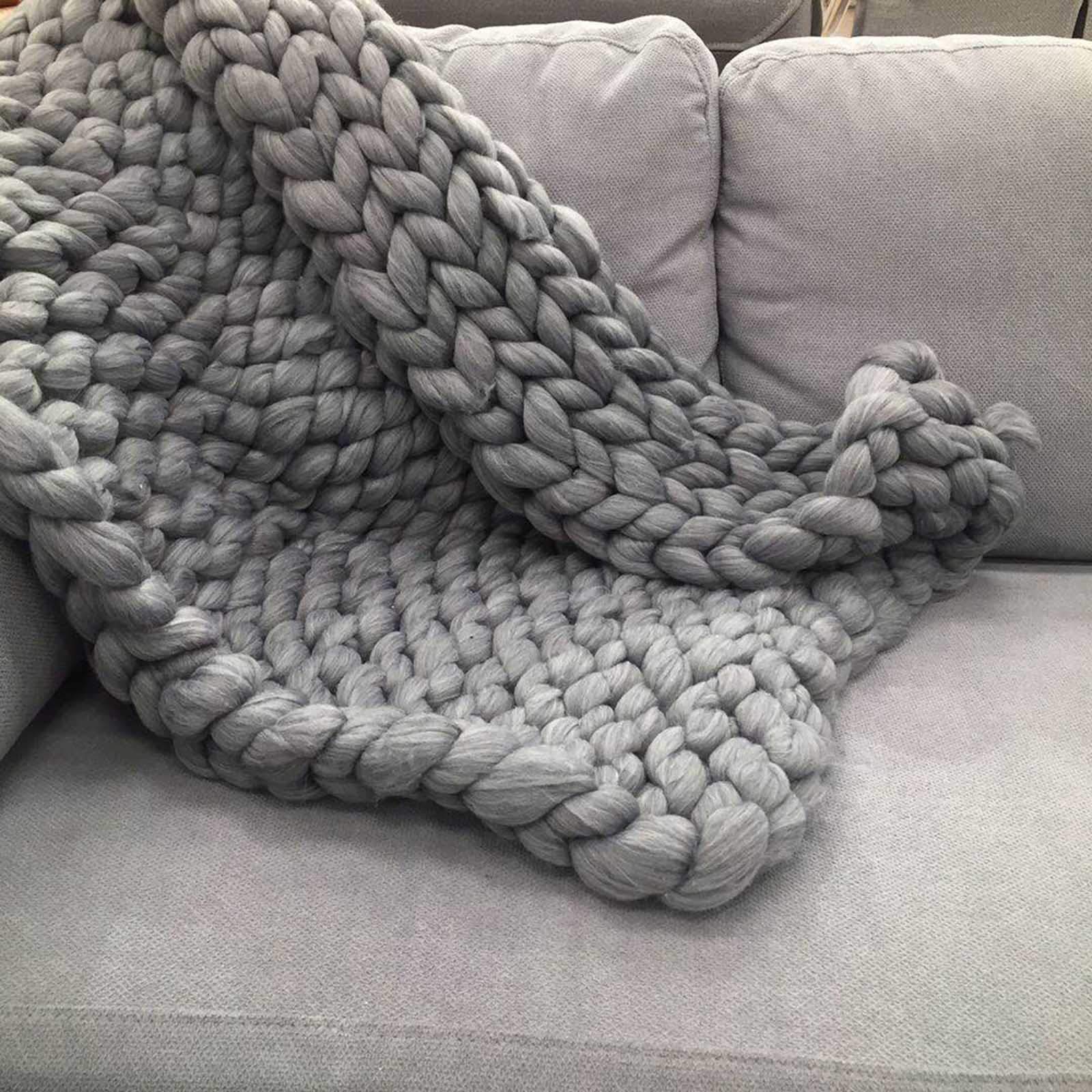RPFF Chunky Knit Throw Blanket - Ultra Soft & Warm Knitted Blanket for Couch, Sofa, Bed - Cozy Home Decor Gift for Women, Men, Pets - Perfect for Living Room, Bedroom & Winter Snuggling