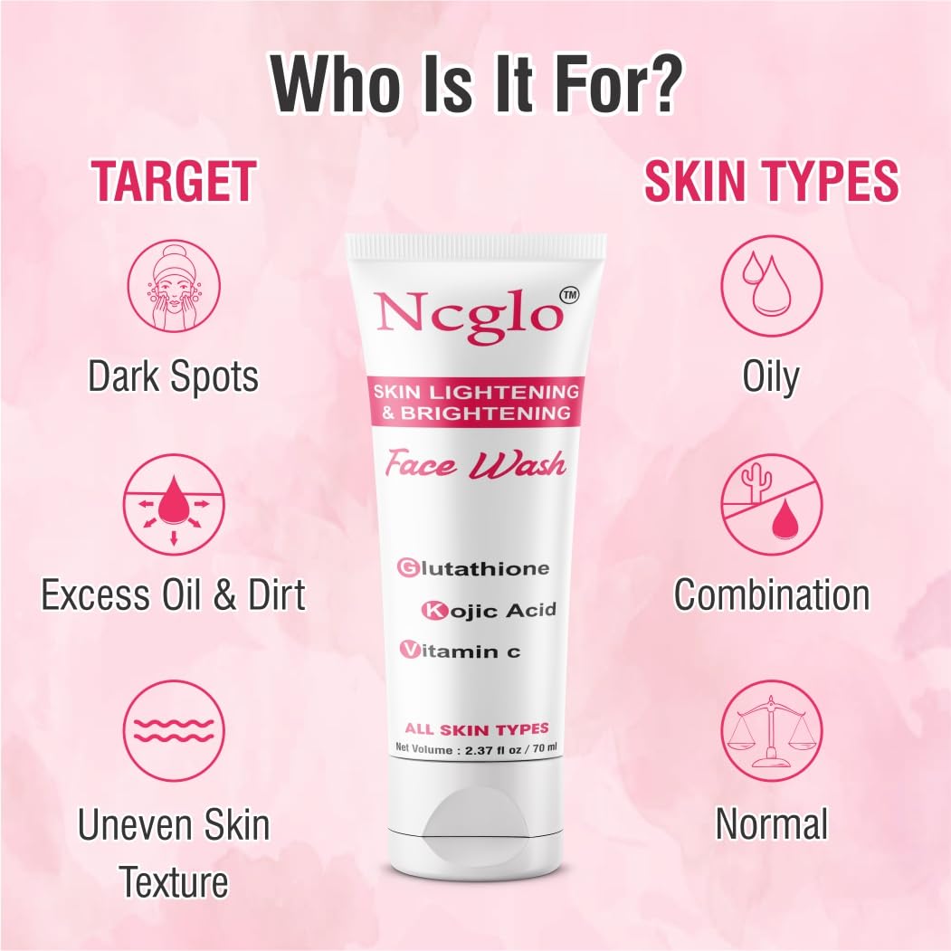 NCGLO Gentle Face Wash for Acne & Oily Skin - Deep Cleansing Facial Cleanser for Men & Women - Daily Skincare Routine for Clear & Hydrated Skin