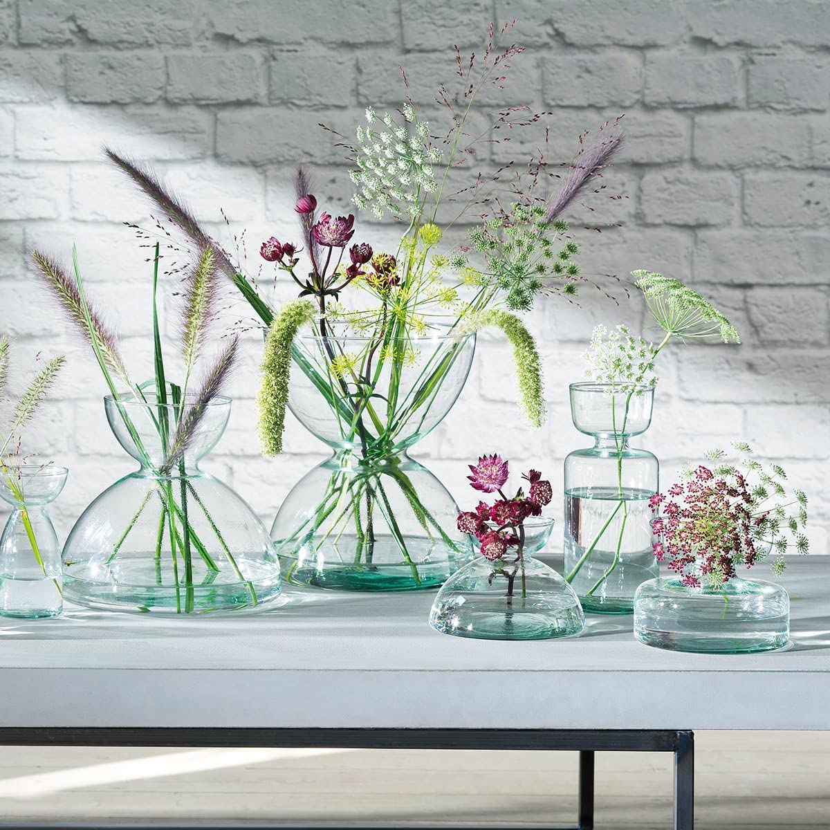 Eco-Friendly Canopy Trio Vase Set - 13cm Tall Recycled Glass Home Decor for Centerpieces, Wedding Decor & Living Room Accents
