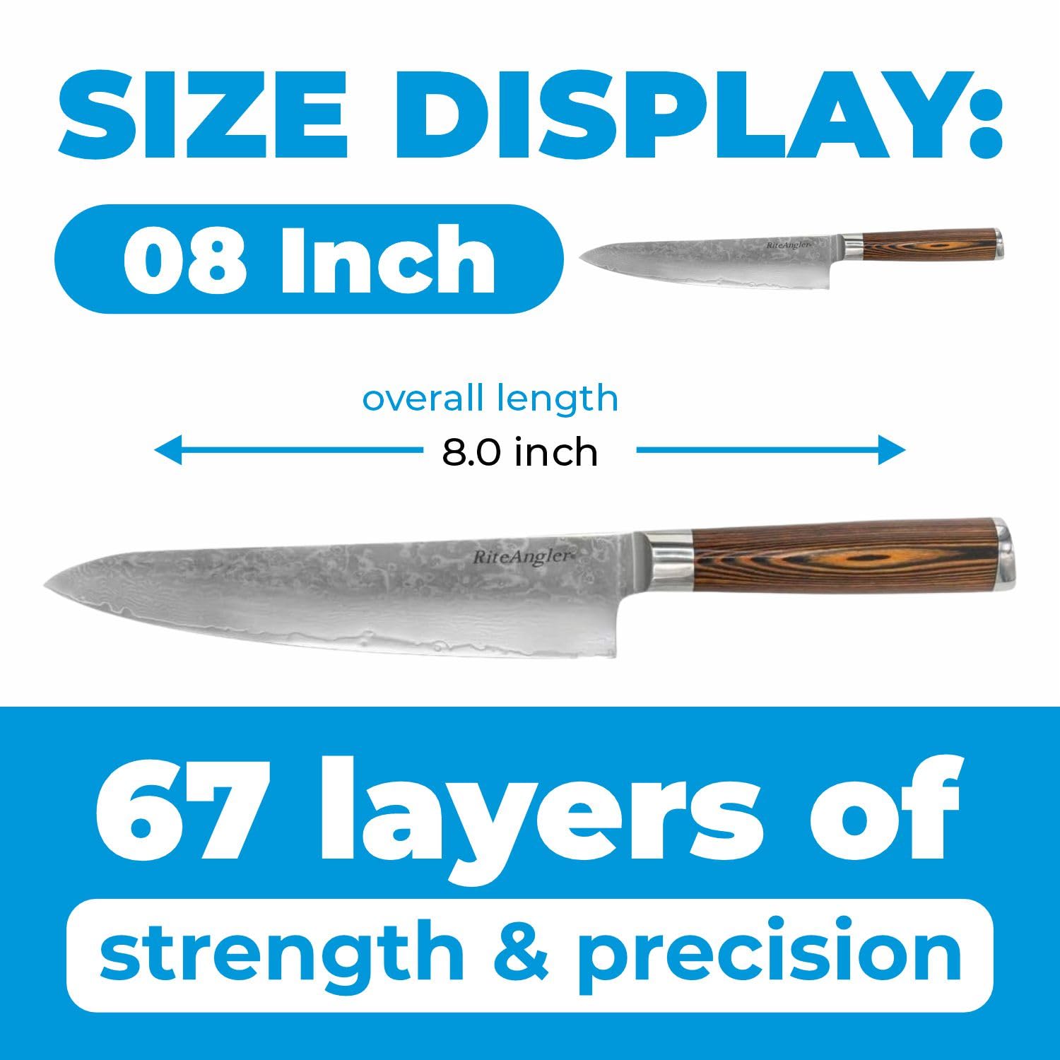 Premium 8 Inch Damascus Chef Knife - Japanese VG10 Steel Core with 67 Layers, Pakkawood Handle - Professional Kitchen Knife for Slicing, Dicing & Chopping - Perfect Gift for Home Cooks & Culinary Enthusiasts