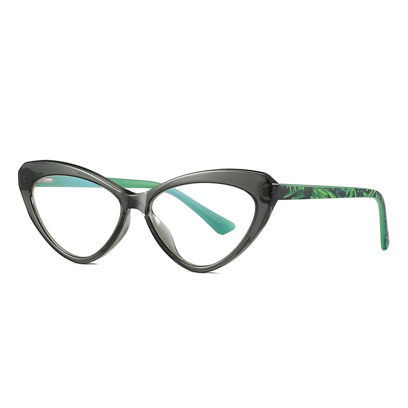 CCspace Unisex Full Rim Cat Eye Titanium Frame Eyeglasses TR90 - Lightweight Durable Glasses for Work, Reading & Fashion