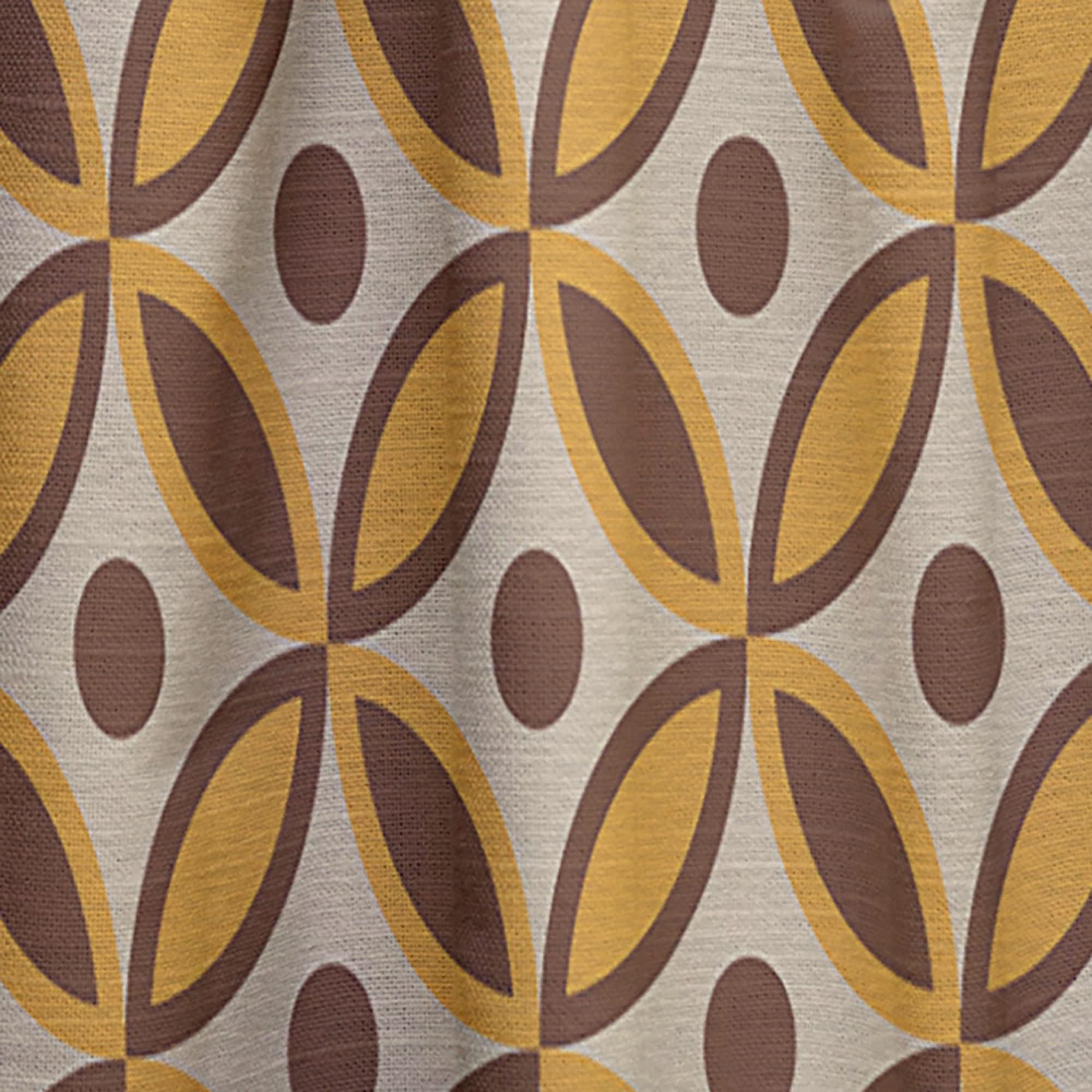 DesignQ Retro Ornamental V Thermal Insulated Curtains - 52x63 Inch Single Panel for Bedroom & Living Room - Perfect for Home Decor, Noise Reduction & Light Blocking