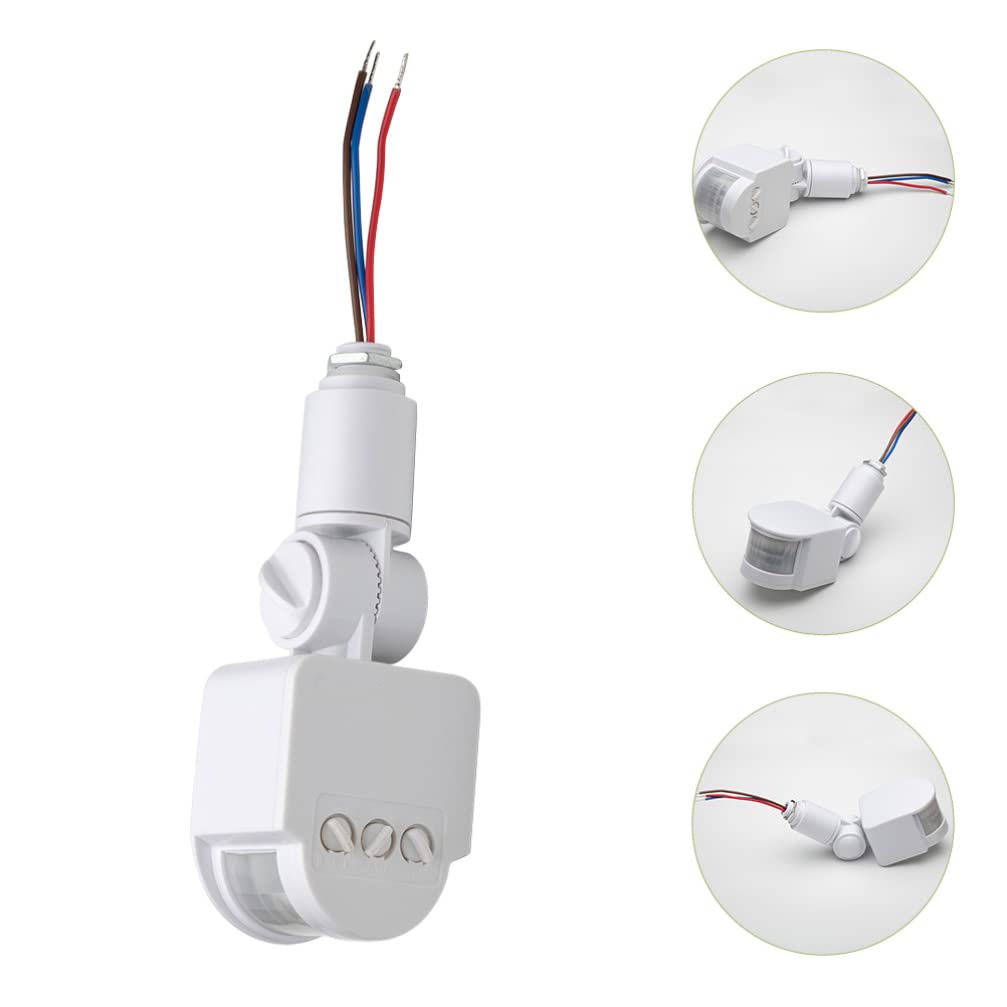 Operitacx 12V PIR Motion Sensor Controller for Outdoor Lights - White ABS Probe Human Body Detection - Perfect for Garden, Pathway, and Security Lighting