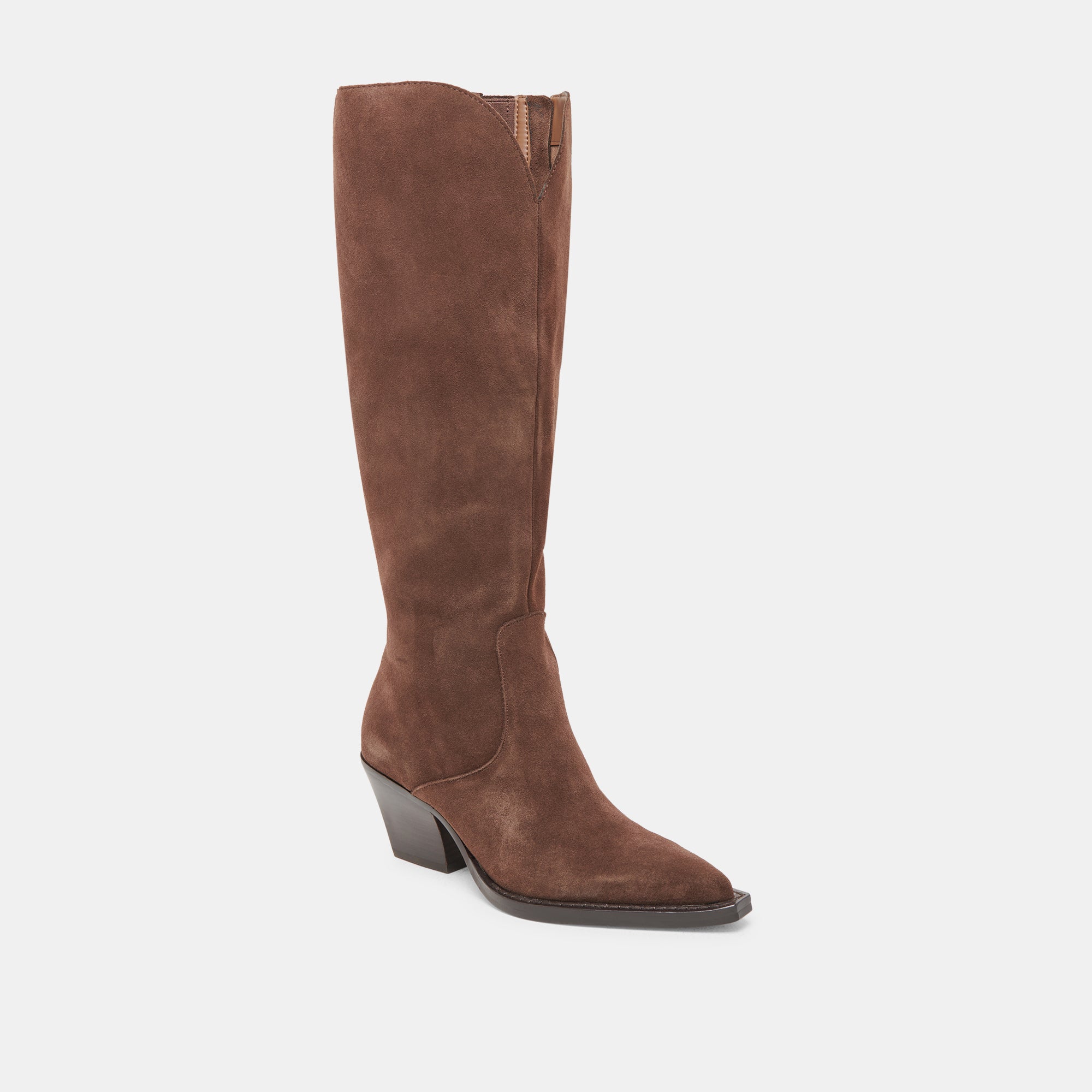RAJ Extra Wide Calf Boots for Women - Dark Brown Suede Ankle Boots - Comfortable & Stylish for Work, Casual Outfits, and Fall Fashion