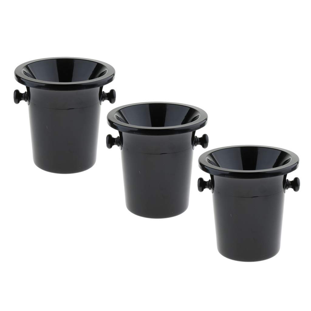 3-Piece Black Plastic Champagne Wine Spittoon Set - 3L Capacity with Funnel for Tastings, Events & Sommelier Use - Durable & Portable Wine Accessories