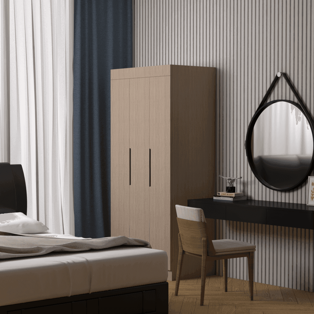 Harris 3-Door Open Wardrobe Closet - Modern Freestanding Storage for Bedroom, Living Room & Walk-In Closet Organization