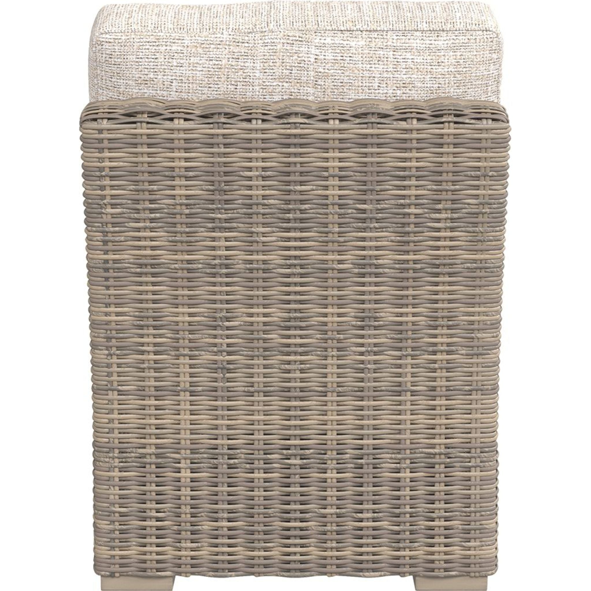 Beachcroft Outdoor Armless Chair with Cushion - White/Beige - Patio, Garden, Poolside & Backyard Relaxation Furniture
