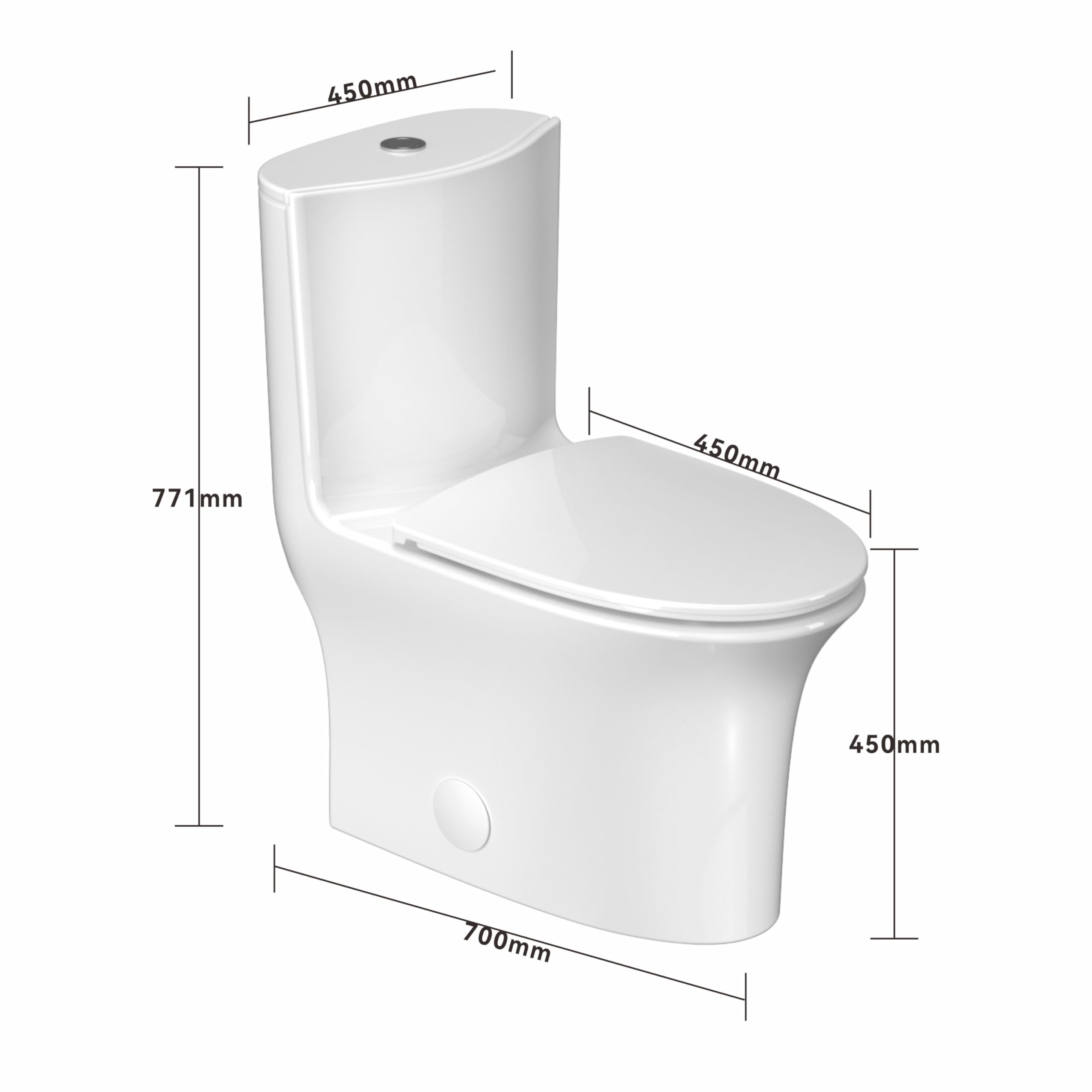 Dual Flush Elongated One Piece Toilet - Comfort Height ADA Compliant White Ceramic Bathroom Toilet for Home & Commercial Use | Perfect for Modern Bathrooms & Water Conservation