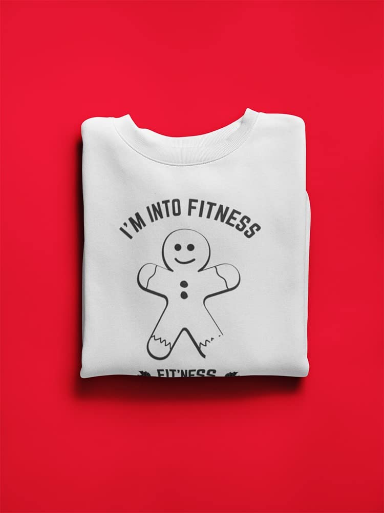 Fitness Gingerbread Man Graphic Men's Sweatshirt - Gym Workout & Christmas Holiday Casual Wear