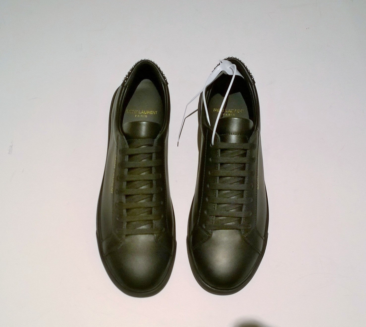 Saint Laurent Andy Black Leather Sneakers with Silver Studs Heel Detail - Luxury Designer Shoes for Men & Women | Perfect for Casual Wear, Street Style & Fashion Events