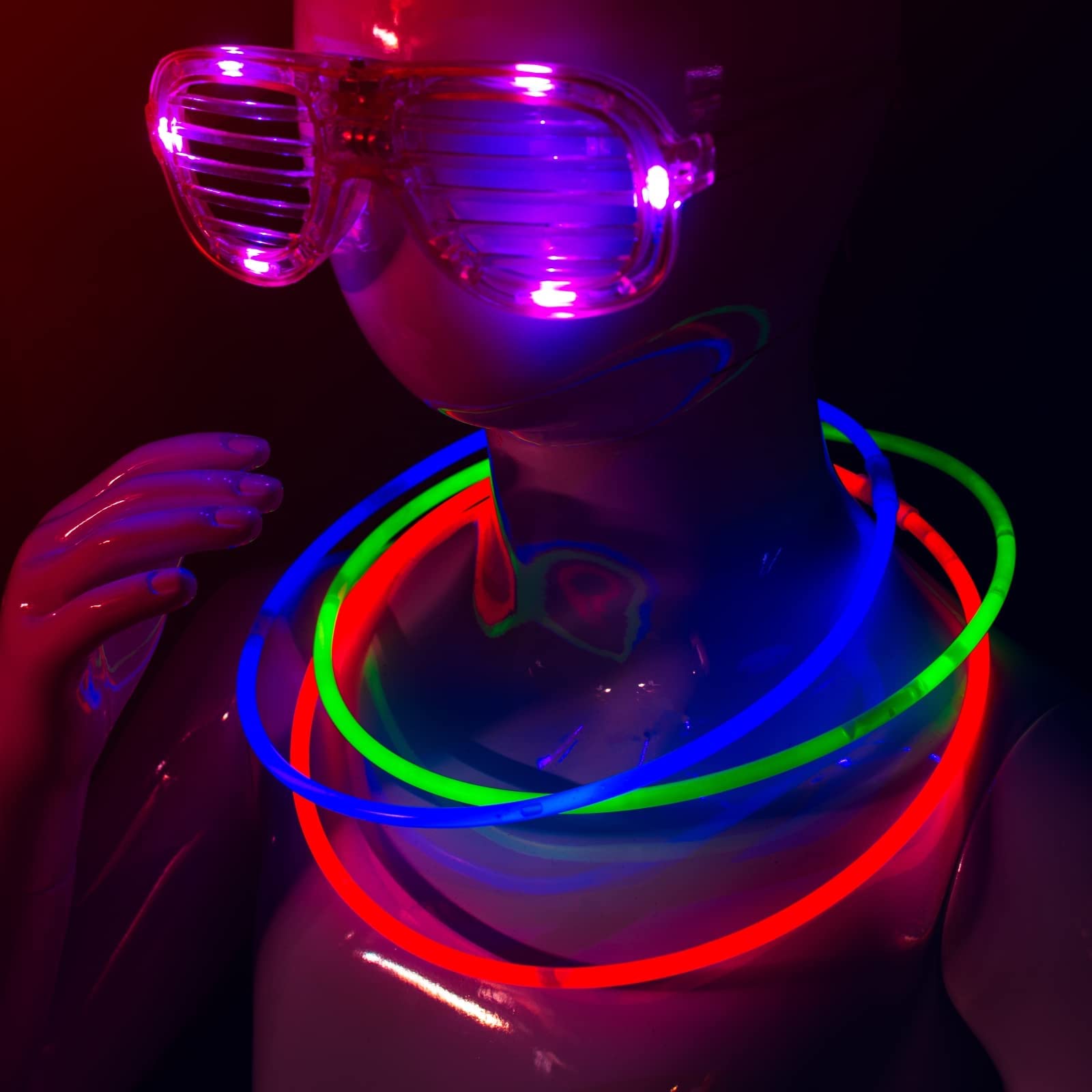 Halloween Glow Sticks Necklaces - 22 Inch Party Supplies for Dark Decor
