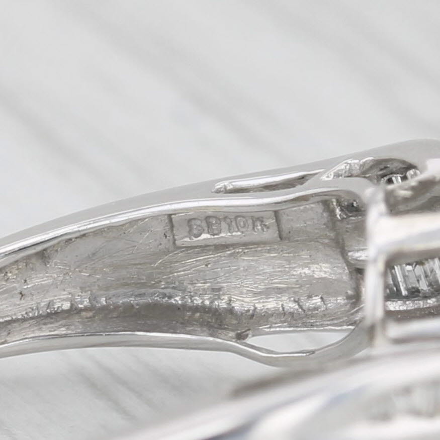 0.47ctw Diamond Bypass Ring in 10k White Gold, Size 6.25 - Elegant Wedding Band, Anniversary Gift for Her, Perfect for Engagement & Special Occasions