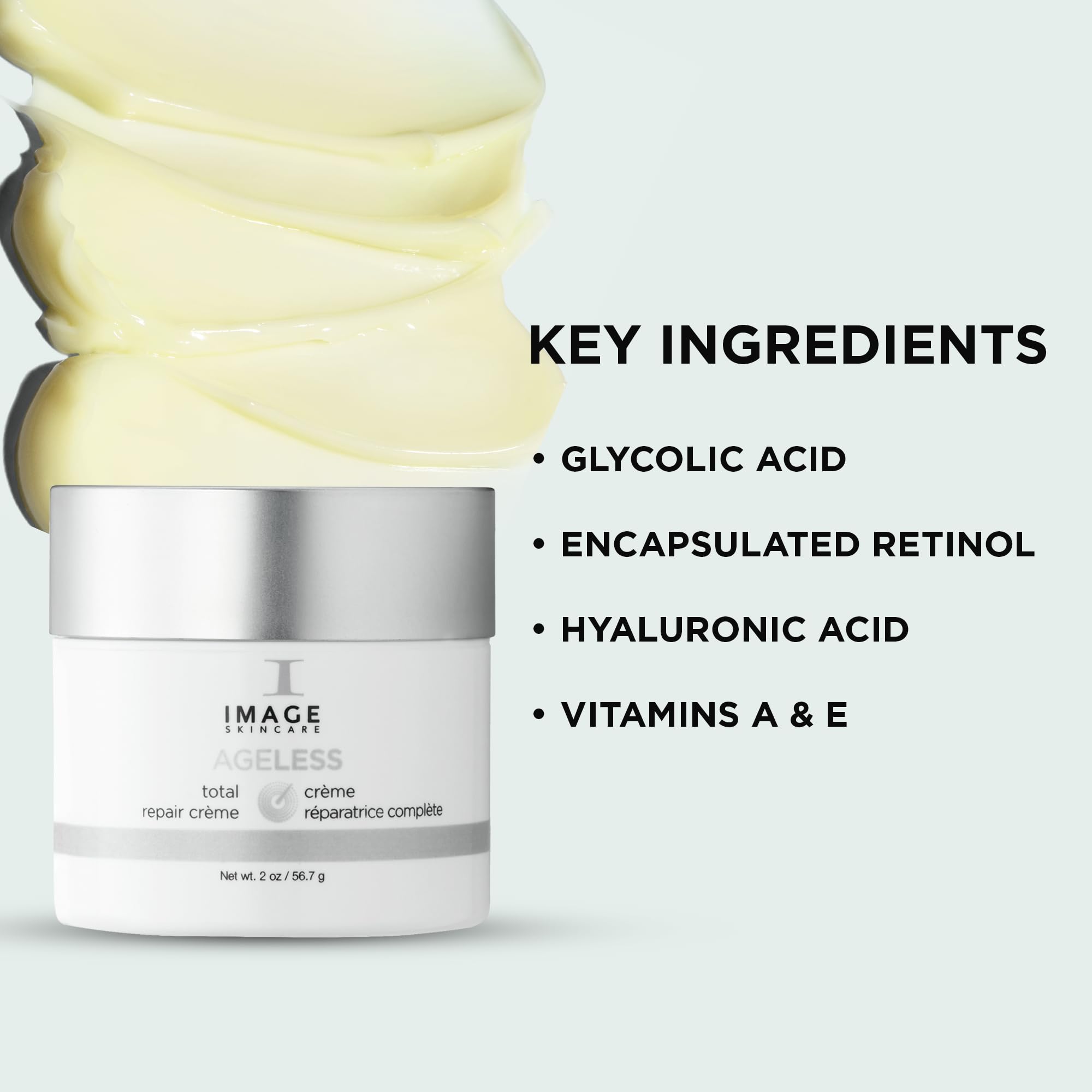 IMAGE Skincare AGELESS Total Repair Crème - Anti-Aging Night Face Moisturizer with Hyaluronic Acid & Shea Butter for Dry Skin, 2 oz - Deep Hydration for Overnight Skin Renewal