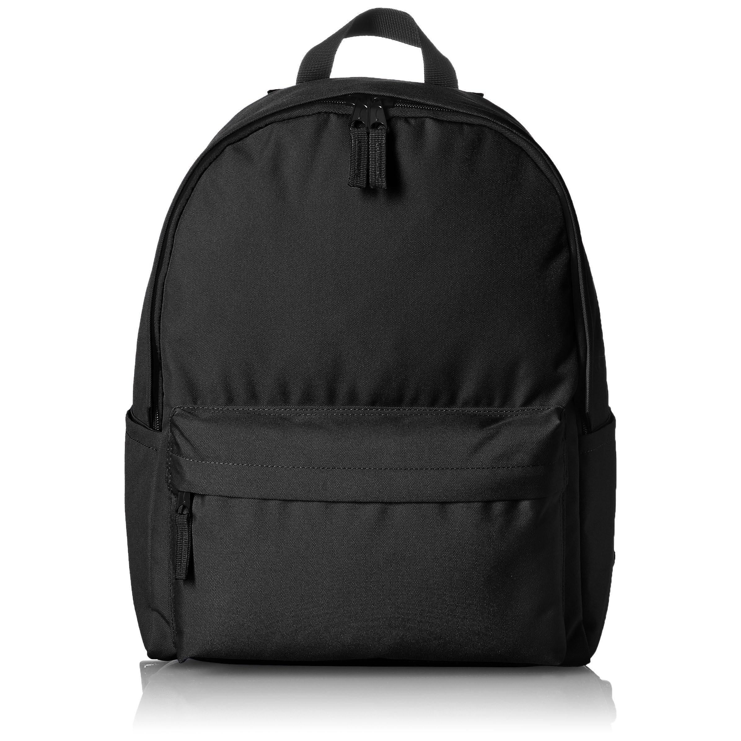 Amazon Basics Classic School Backpack - Durable Black Backpack for Students, College, Travel & Work - Lightweight Laptop Bag with Multiple Pockets