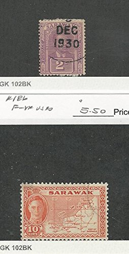Vintage Sarawak Postage Stamp Set of 52 (186 Used) - 1923-50 Cancelled Stamps with Map Design | Perfect for Philately Collections, Historical Displays & Stamp Album Decorations
