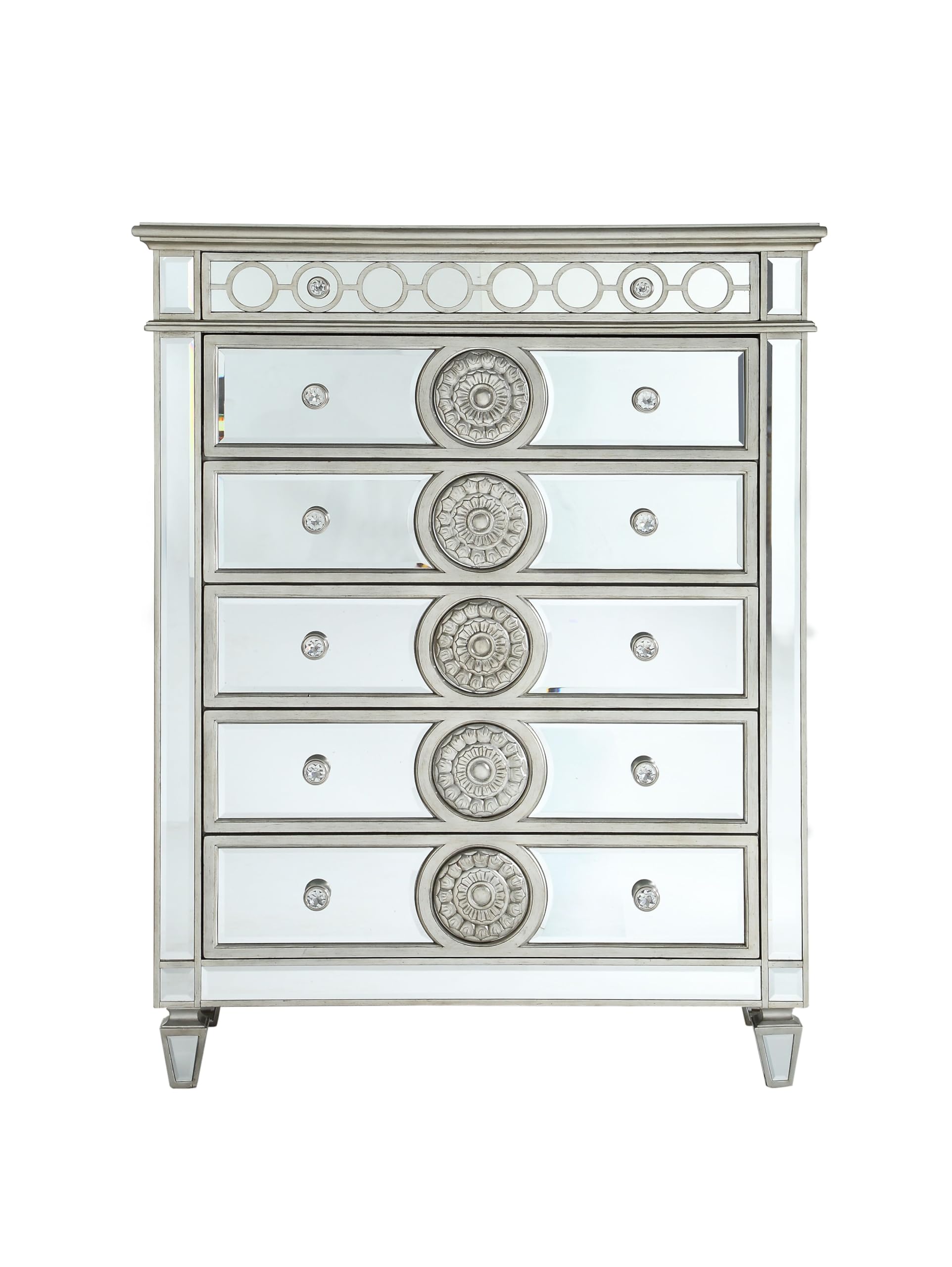 Acme Varian Mirrored Chest - Elegant Storage Solution for Bedroom, Living Room & Entryway