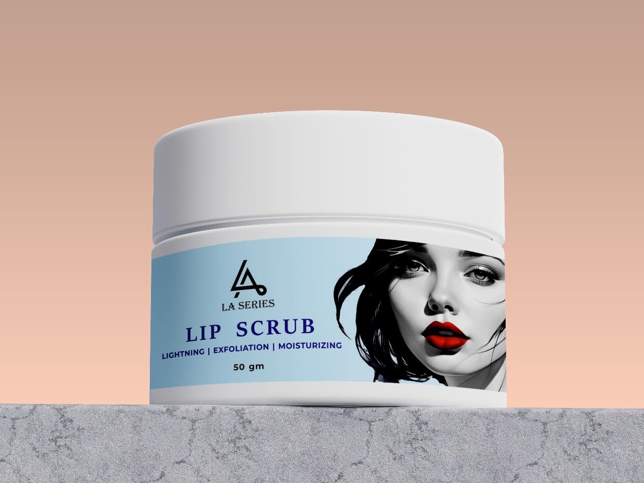 LA'SERIES Organic Lip Scrub Balm - Exfoliating & Brightening Treatment for Dark, Dry & Chapped Lips - Removes Lipstick Stains & Smoker's Lips - 50g Lip Care for Men & Women - Perfect for Daily Use & Pre-Lipstick Prep