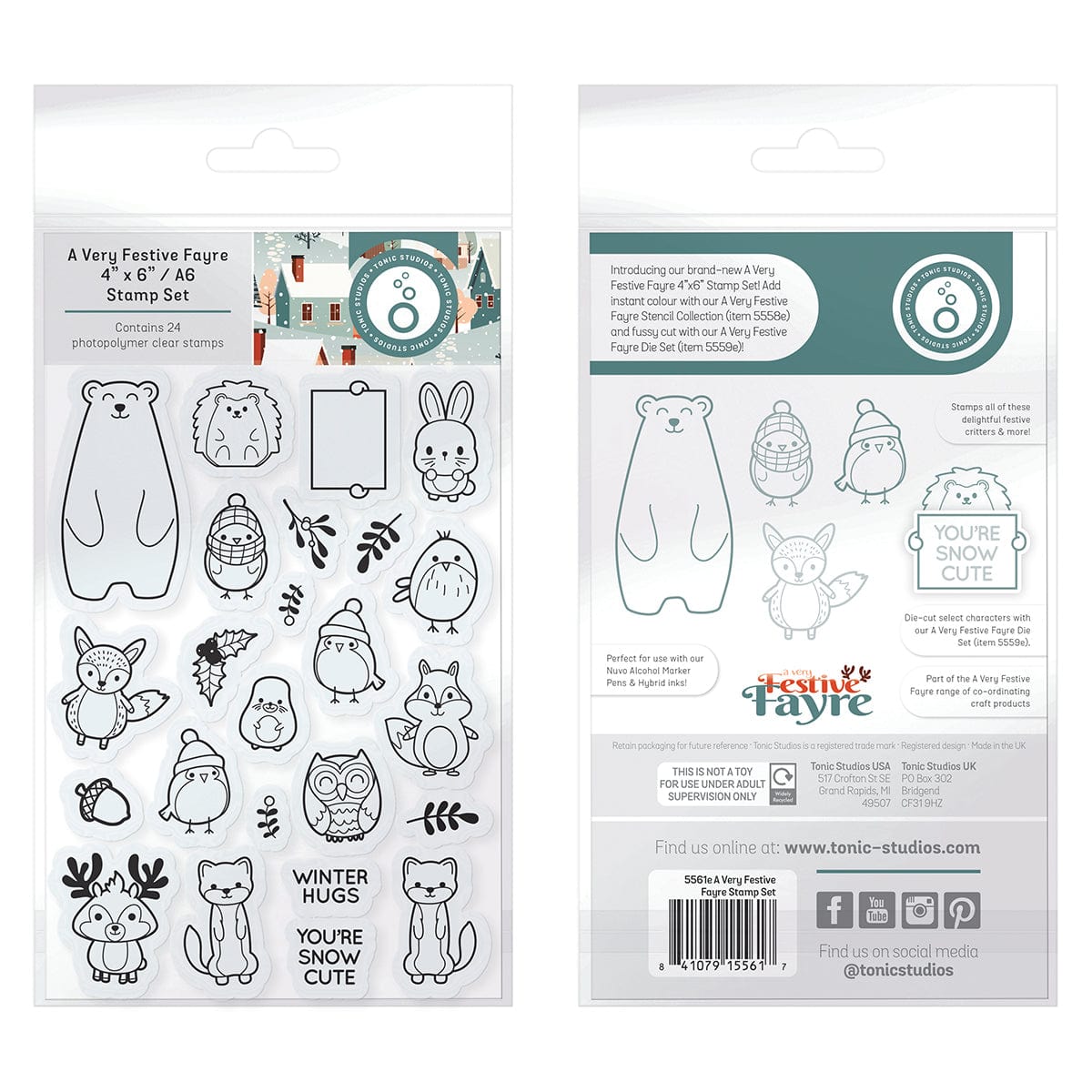 Festive Holiday Stamp Set 5561e - Perfect for Christmas Cards, DIY Scrapbooking & Gift Wrapping