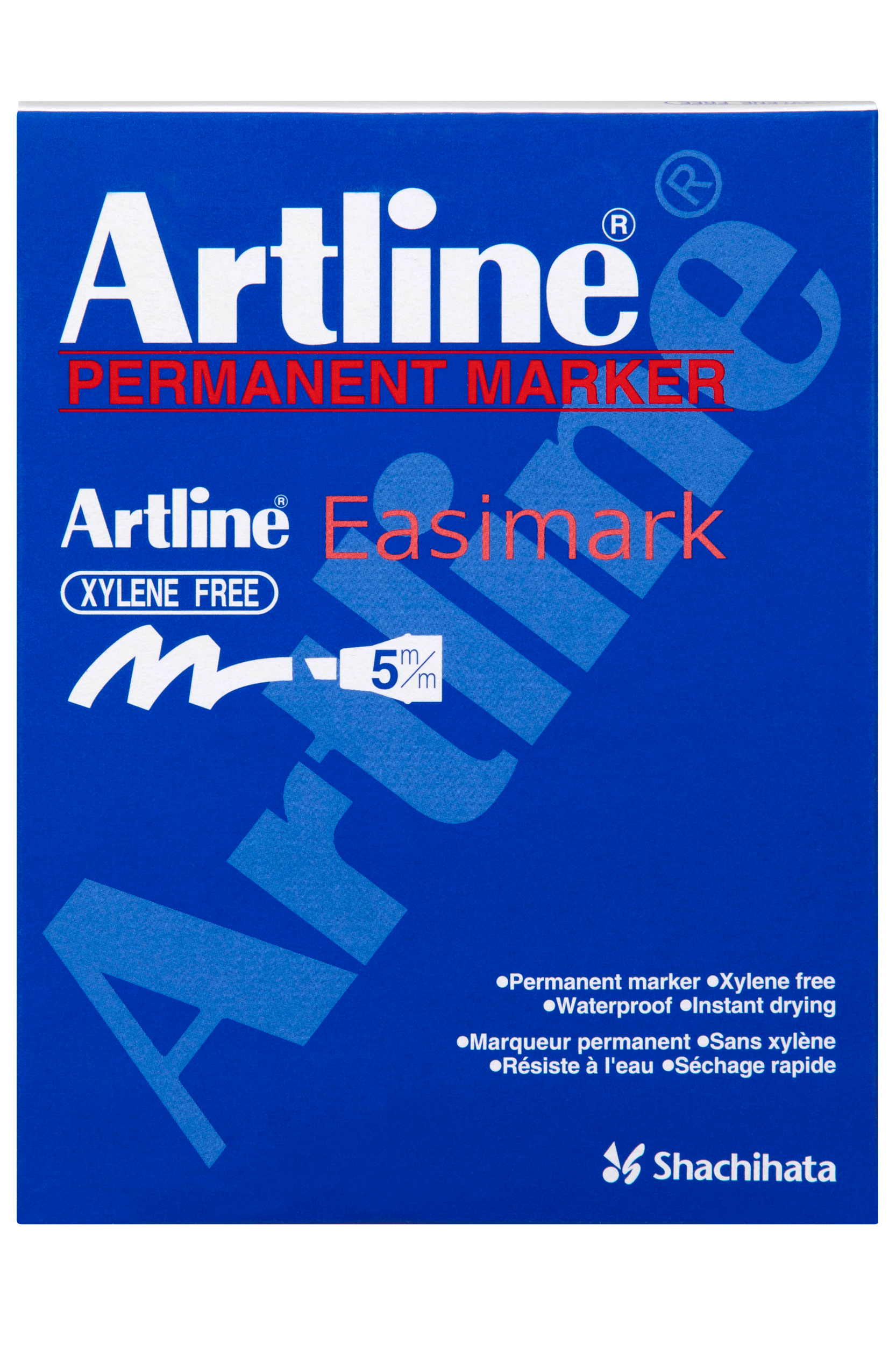 Artline 109 Easimark Permanent Marker - 5mm Chisel Tip, Black Ink, Pack of 12 - Ideal for Office, School, Labeling & DIY Projects
