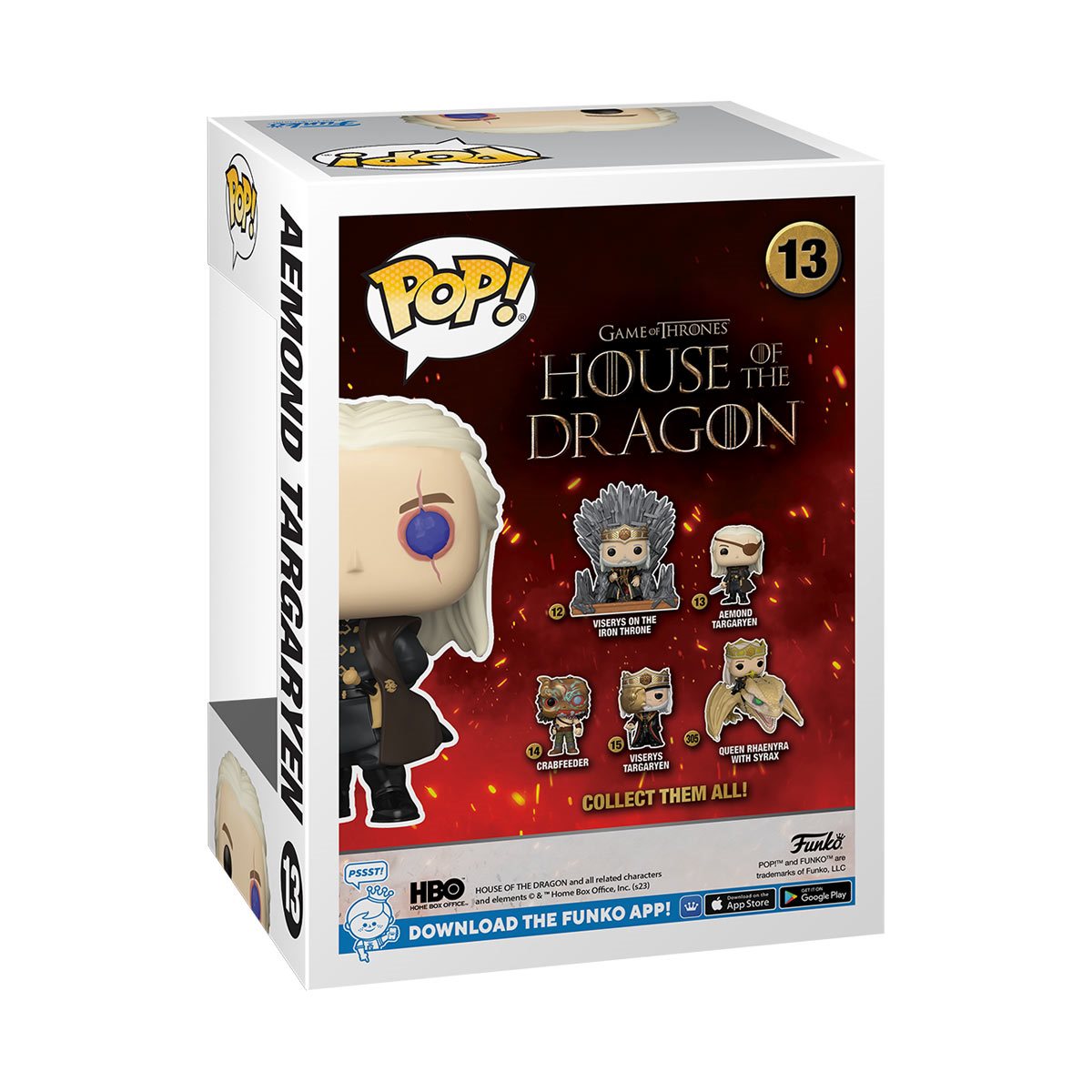 House of the Dragon Aemond Targaryen Funko Pop! Vinyl Figure #13 - Collectible Game of Thrones Gift for Fans, Display for Home & Office Decor