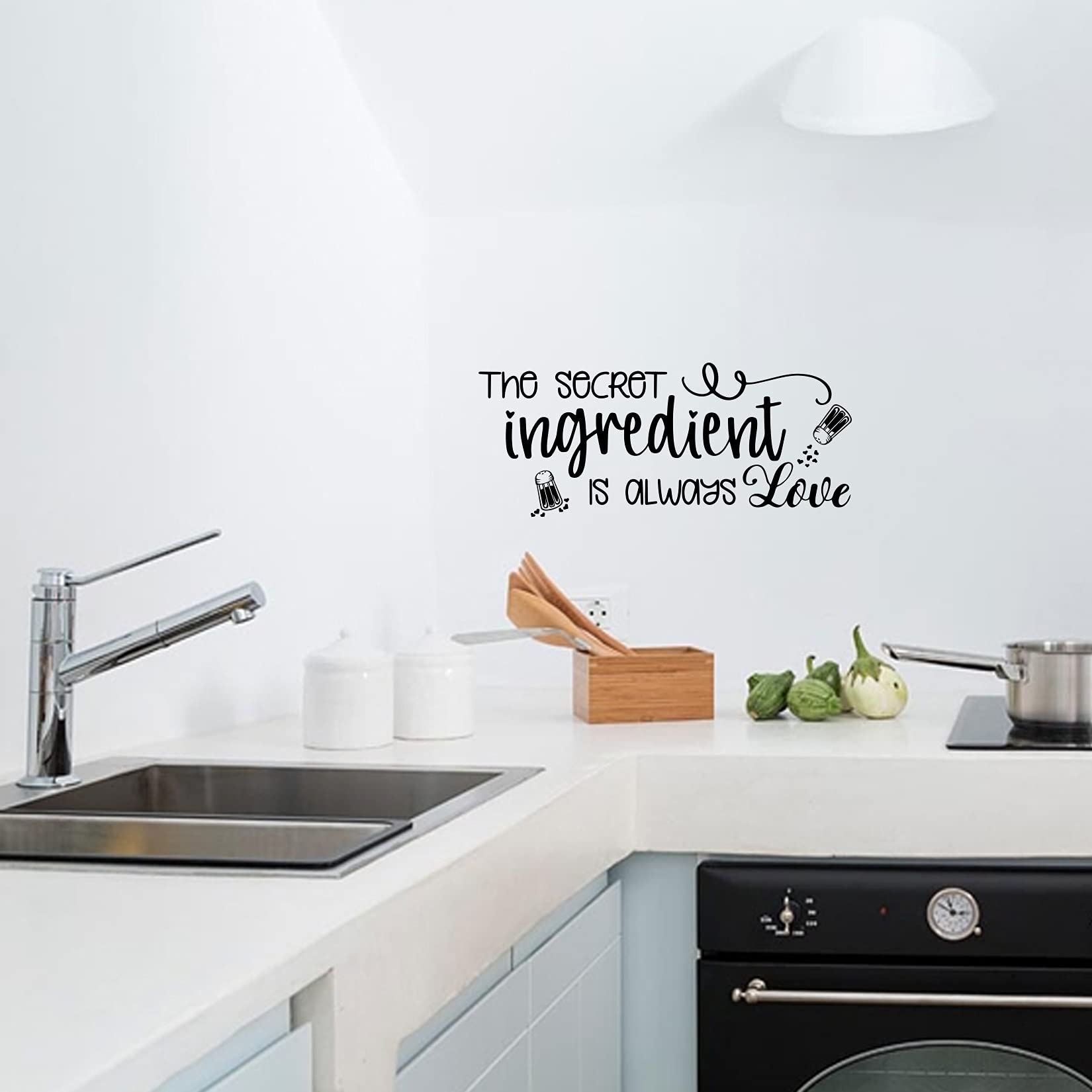 Love Themed Kitchen Wall Decal - Vinyl Home Art Decor for Walls - Perfect for Farmhouse, Modern & Cozy Kitchens - Easy Peel & Stick DIY Wall Sticker