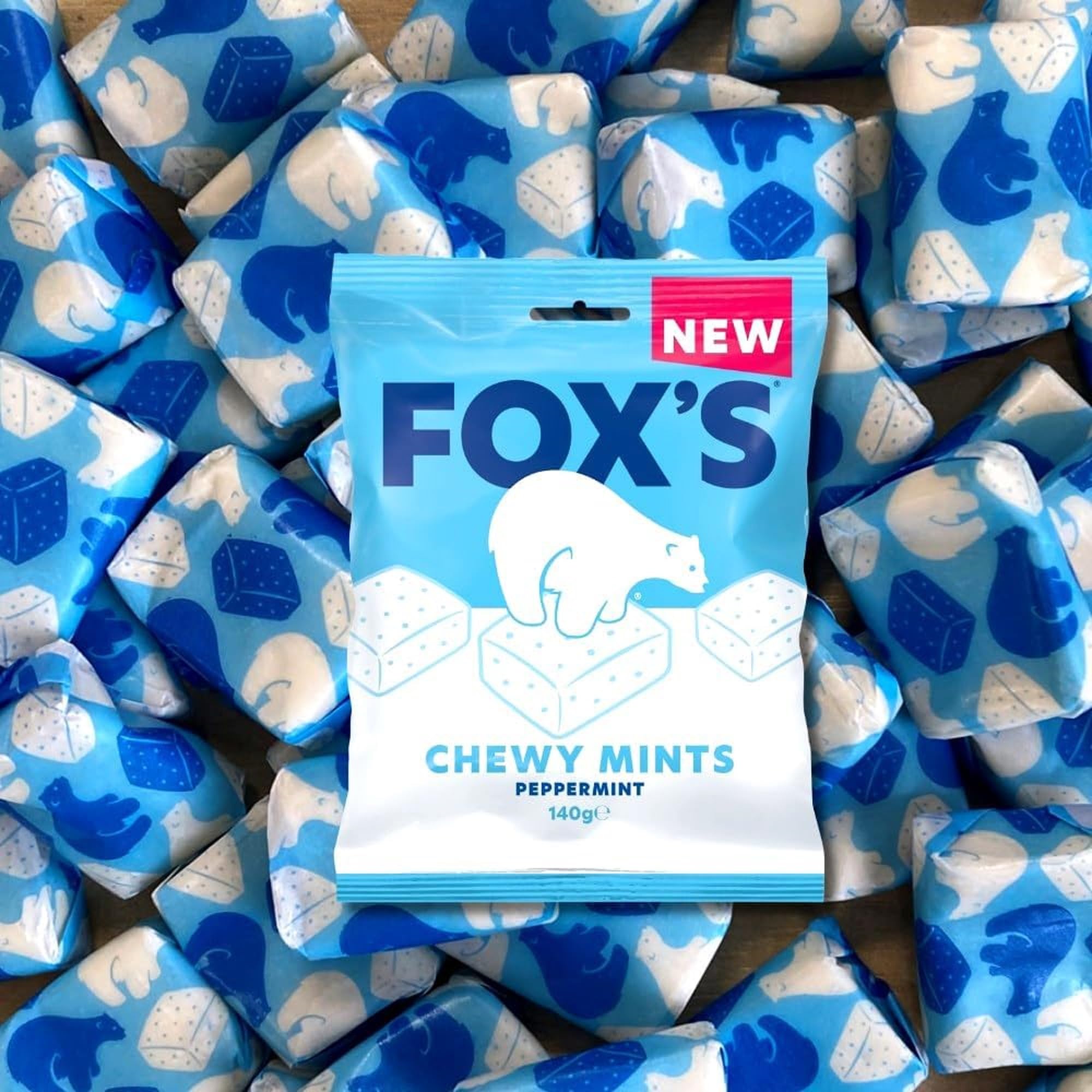 Fox's Chewy Mints Peppermint Candy - 140g (Pack of 2) - Refreshing Breath Mints for Office, Travel & After Meals