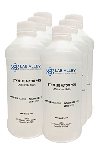 **High Purity Ethylene Glycol (3L, 6 x 500mL Bottles) – Lab Grade Chemical for Antifreeze, Coolant & Industrial Applications**