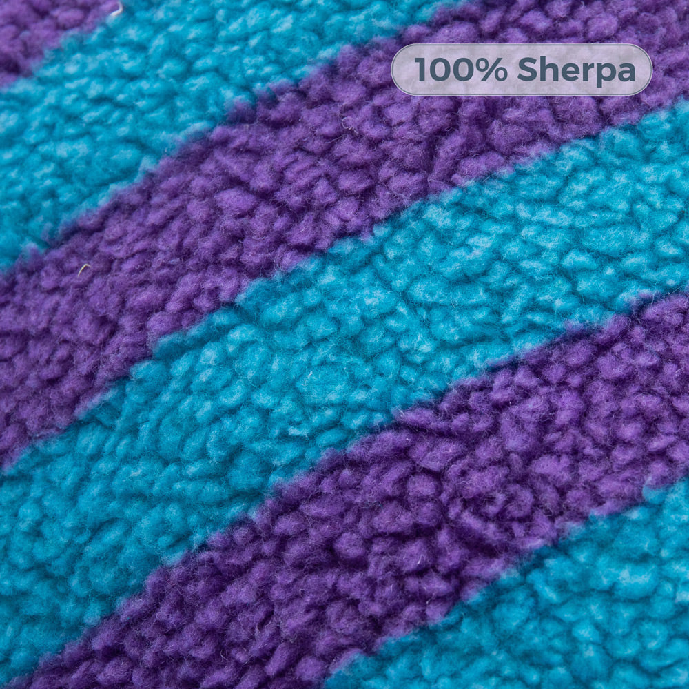 MAXYOYO Sherpa Kids Bean Bag Chair - Soft & Cozy Bean Bag Couch with Decorative Edges for Boys & Girls, Perfect for Bedroom, Playroom or Reading Nook (Stripe Blue)