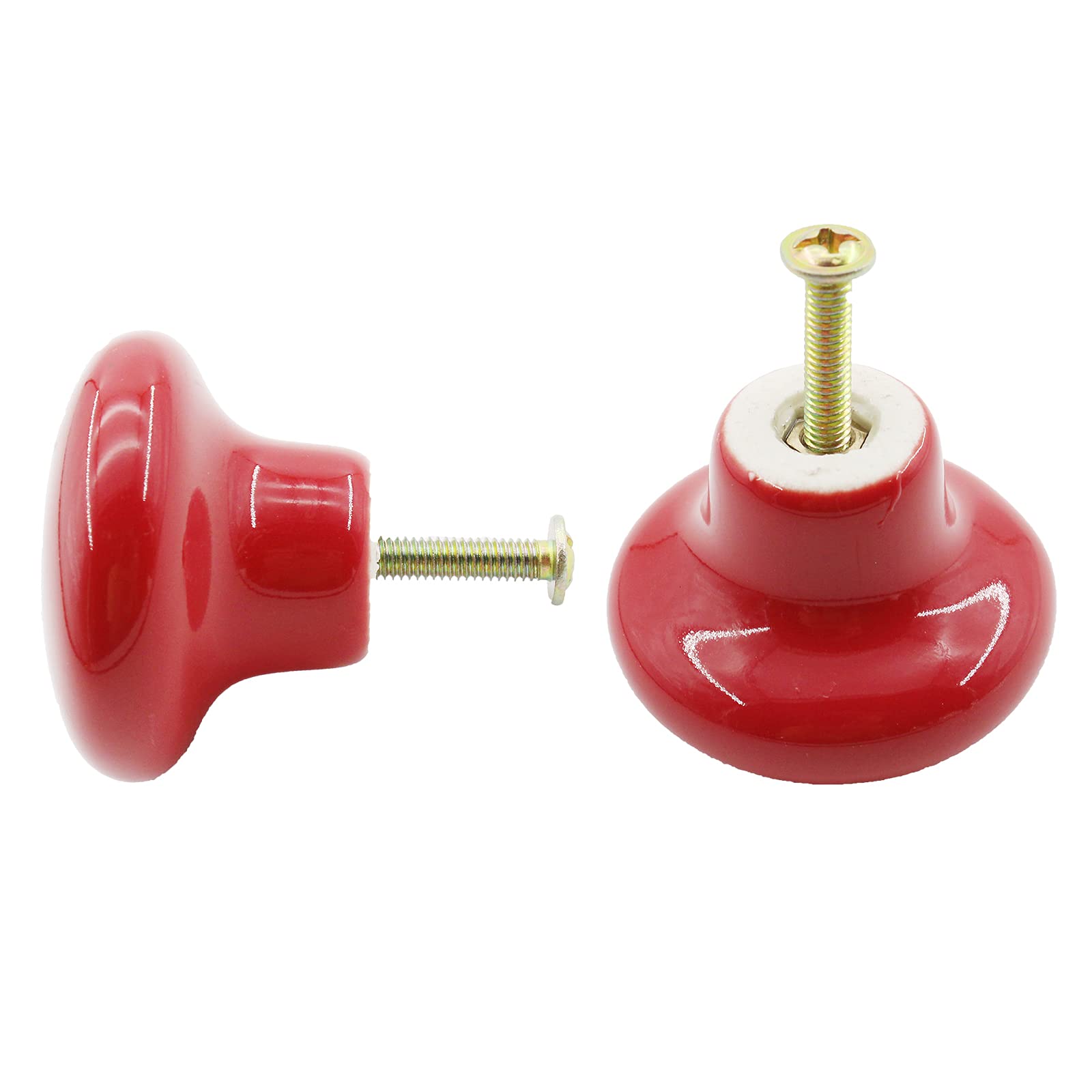 6 Pack Ceramic Cabinet Knobs - Handmade Decorative Round Drawer Pulls for Kitchen, Bedroom, Bathroom & Office Furniture (Home Improvement & DIY Upgrade) - Perfect for Dressers, Wardrobes, Desks & Storage Cabinets