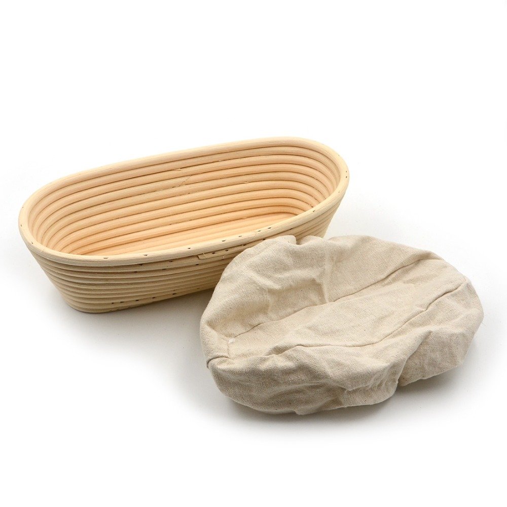 XDLEX 10 Inch Oval Bread Proofing Basket with Liner - Professional & Home Sourdough Dough Rising Bowl - Perfect for Artisan Bread Baking, Homemade Sourdough, and Rustic Loaves (Great for Kitchen, Bakery, and Bread Making Enthusiasts)