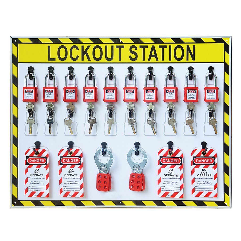 Industrial Liquor Security Lockout Station - Empty Safety Padlock Center for Engineering & Workplace Safety | Perfect for Hazardous Areas & OSHA Compliance