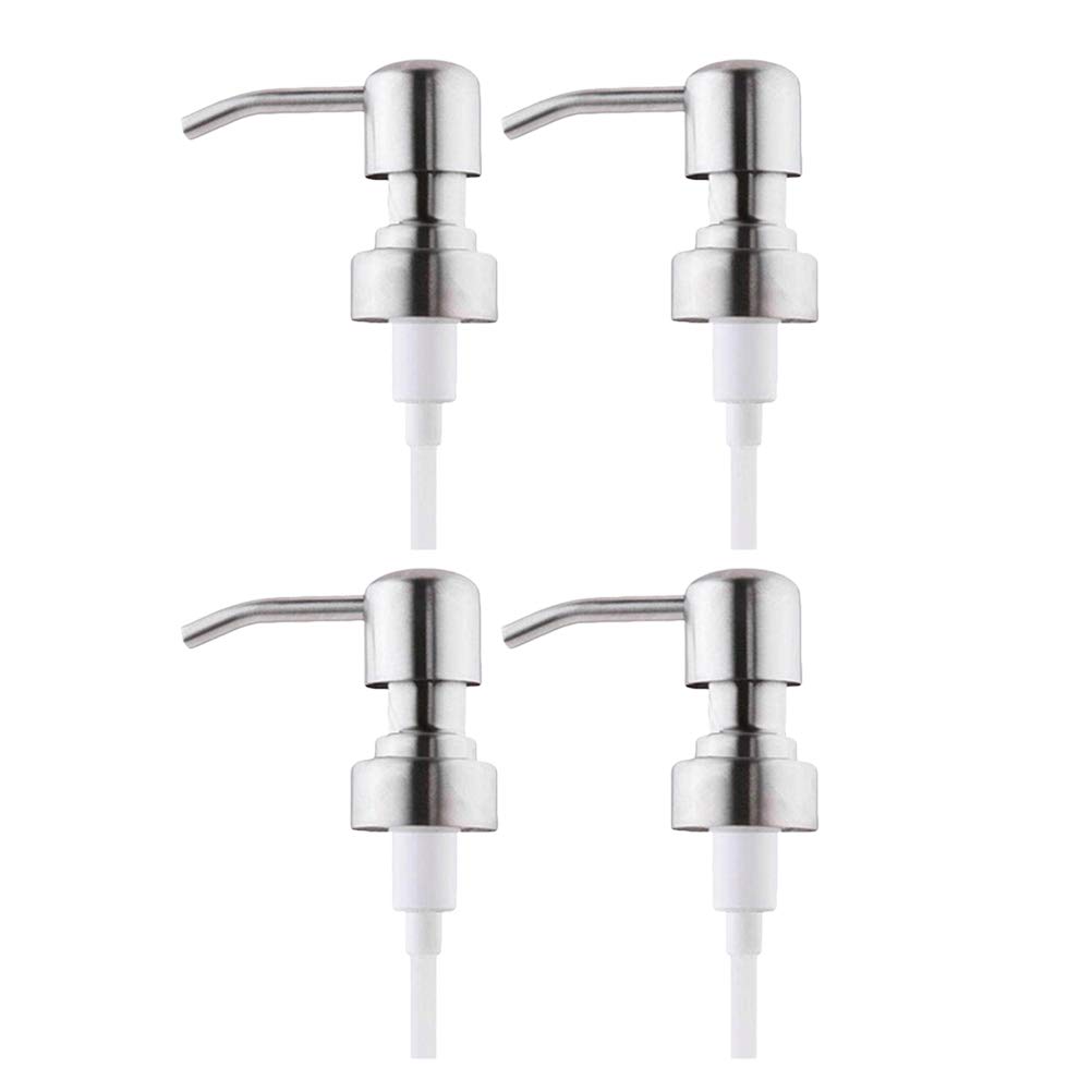 Cabilock 4-Pack Soap Dispenser Pump Heads - Replacement Press Pump Lids for Bathroom & Kitchen Bottles - Perfect for Liquid Soap, Lotion and Shampoo Dispensers