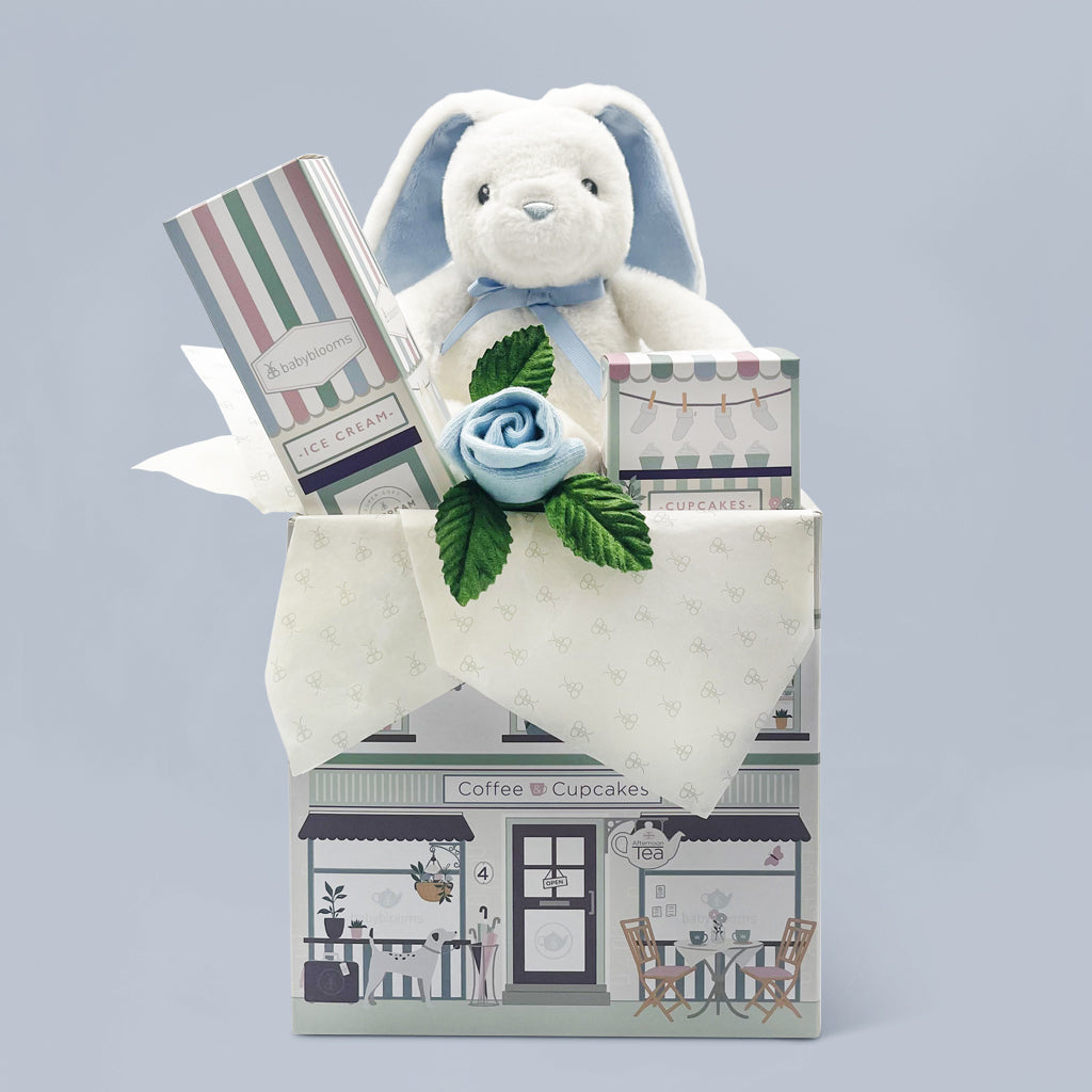 Hello Baby Gift Set for Newborns - Blue Baby Shower Present, Welcome Home Gift for Boys & Girls - Perfect for Birthdays, Christenings, and Nursery Decor