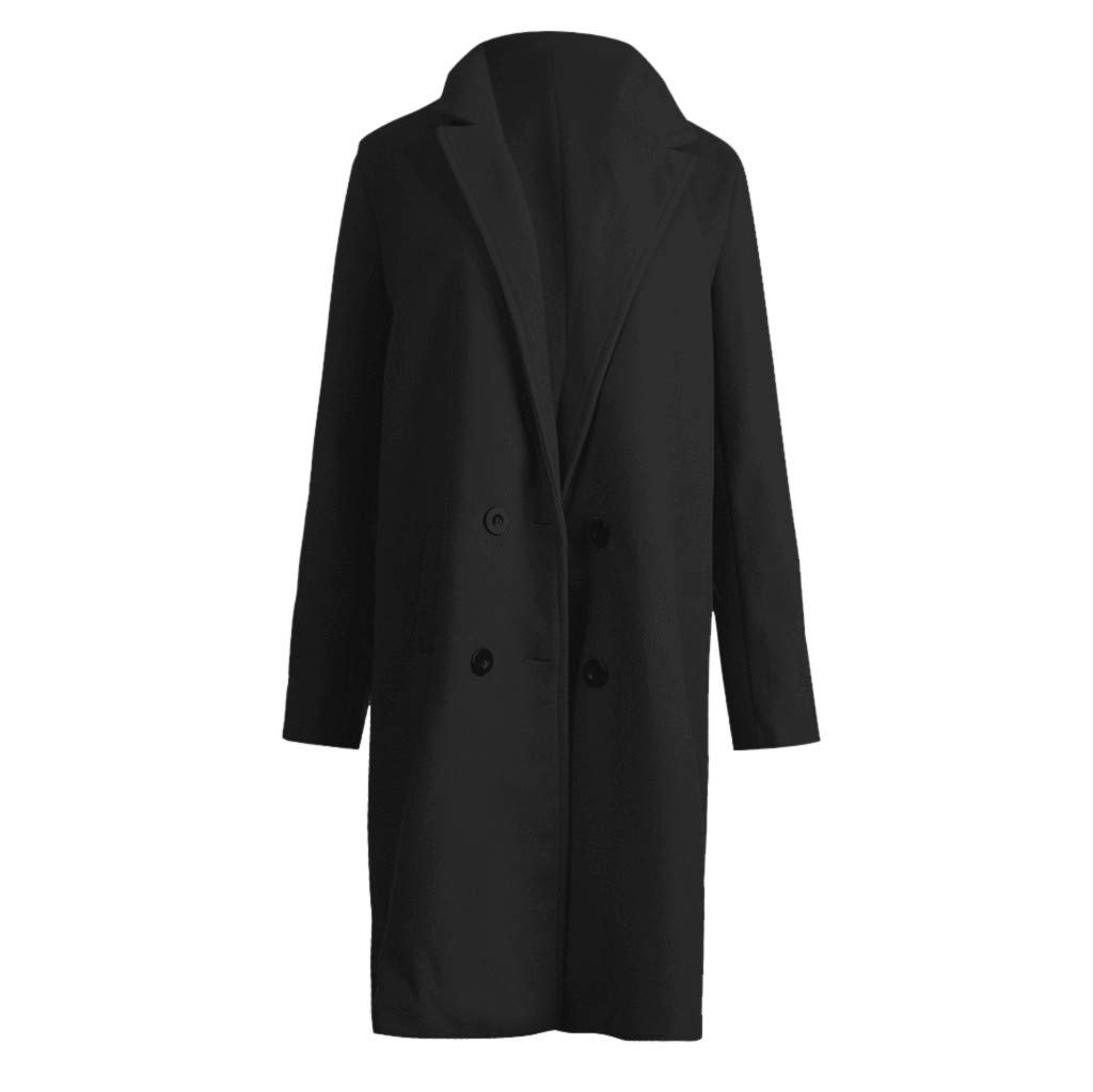 Elegant Women's Long Wool Blend Coat - Slim Fit Winter Outerwear Jacket for Office, Dating & Formal Occasions