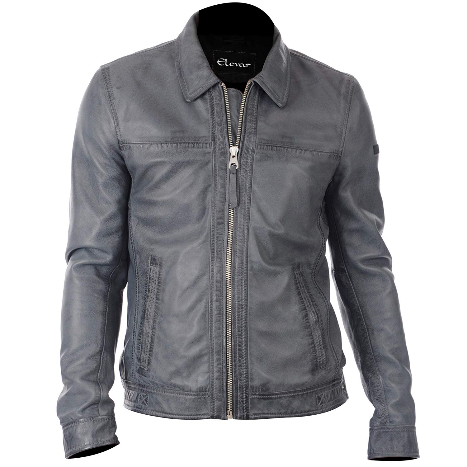 Premium Men's Genuine Leather Jacket – Classic Biker Style for Motorcycle & Casual Wear – Elevar Deals
