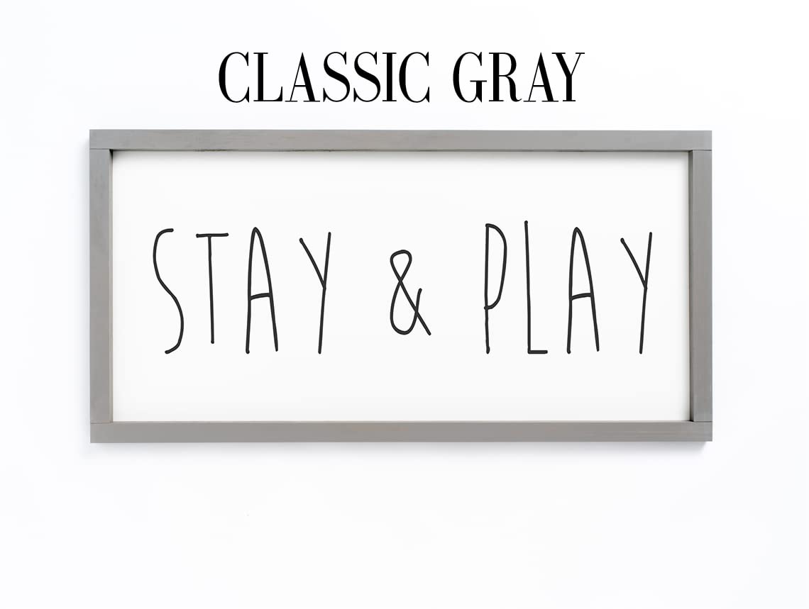 Playroom Wall Decor - Play Sign for Kids' Playroom - Stay and Play Sign - Let's Play Sign - Playroom Wall Art - Playroom Decor Ideas for Fun & Learning | Perfect for Nursery, Daycare & Play Areas