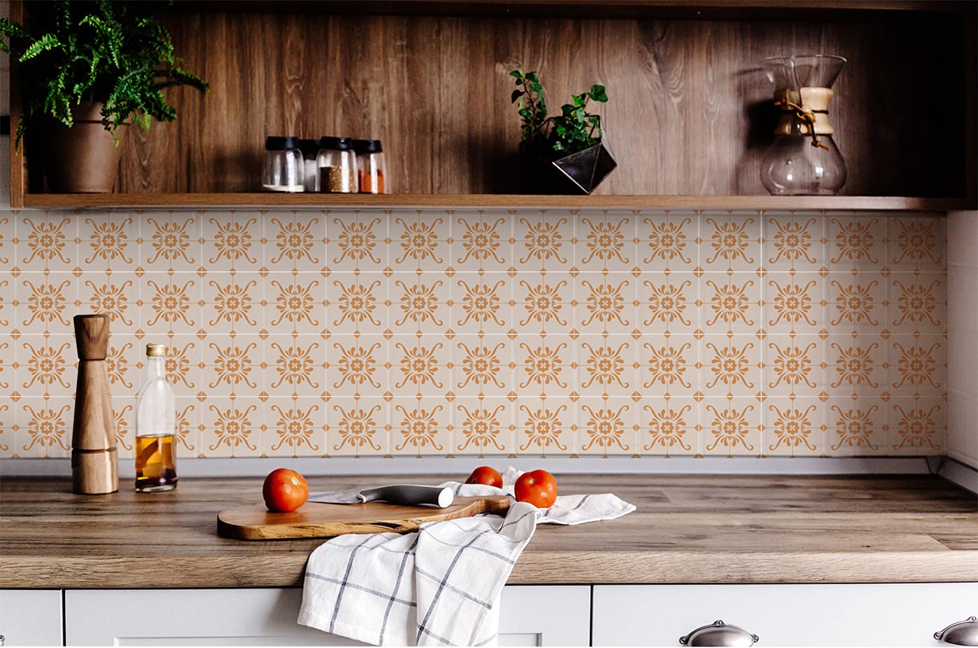 Mi Alma 24-Piece Talavera Tile Stickers – Peel & Stick Wall Decals for Bathroom & Kitchen (12x12 Inch) – Easy Application, Removable Wall Stencils – Perfect for Home Decor, Backsplash, and DIY Tile Projects