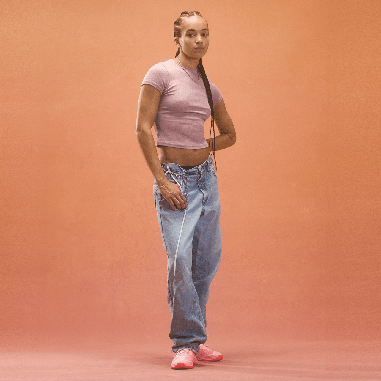 Premium Ribbed T-Shirt in Dull Pink - Soft & Comfortable Women's Casual Tee for Everyday Wear, Gym, and Layering