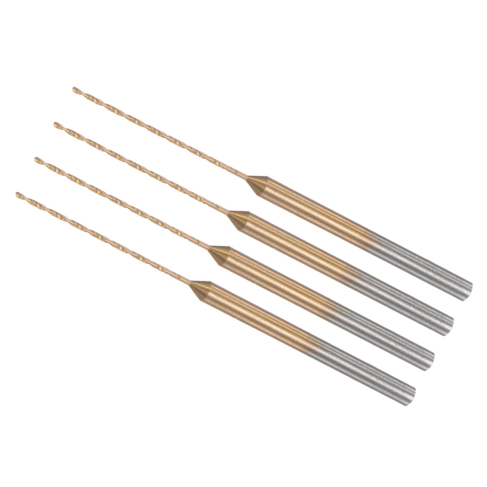 Premium Titanium Coated Mini Drill Bit Set - 0.6mm Drill Diameter & 2.35mm Shank for Precision Engraving | Ideal for Plastic, Woodworking, Jewelry Making & DIY Crafts (4-Piece Set)