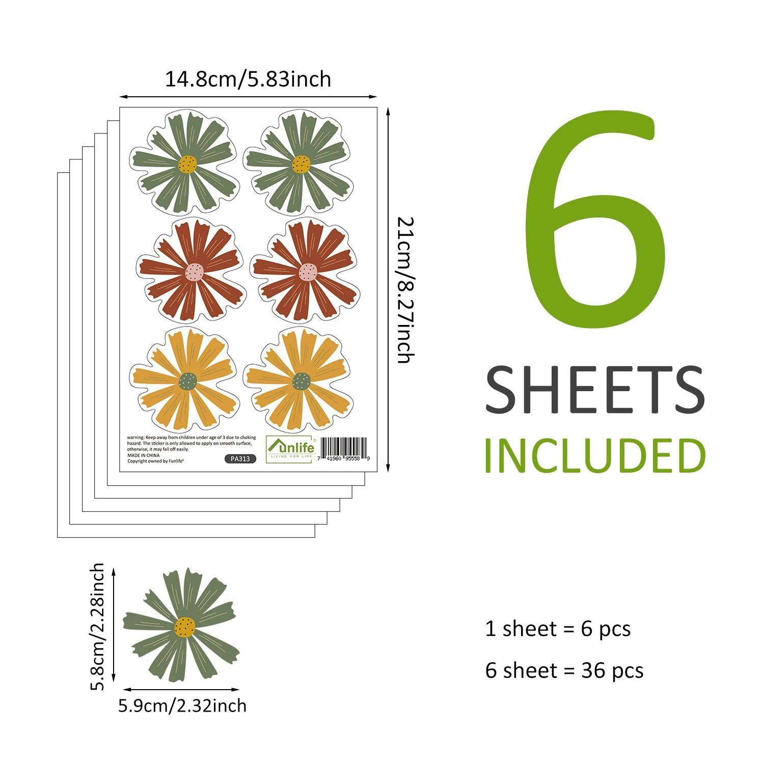 Metallic Daisy Wall Stickers - Removable Vinyl Decal for Nursery & Kids Room Decor - Perfect for Baby Girl Bedroom, Playroom & DIY Home Decor