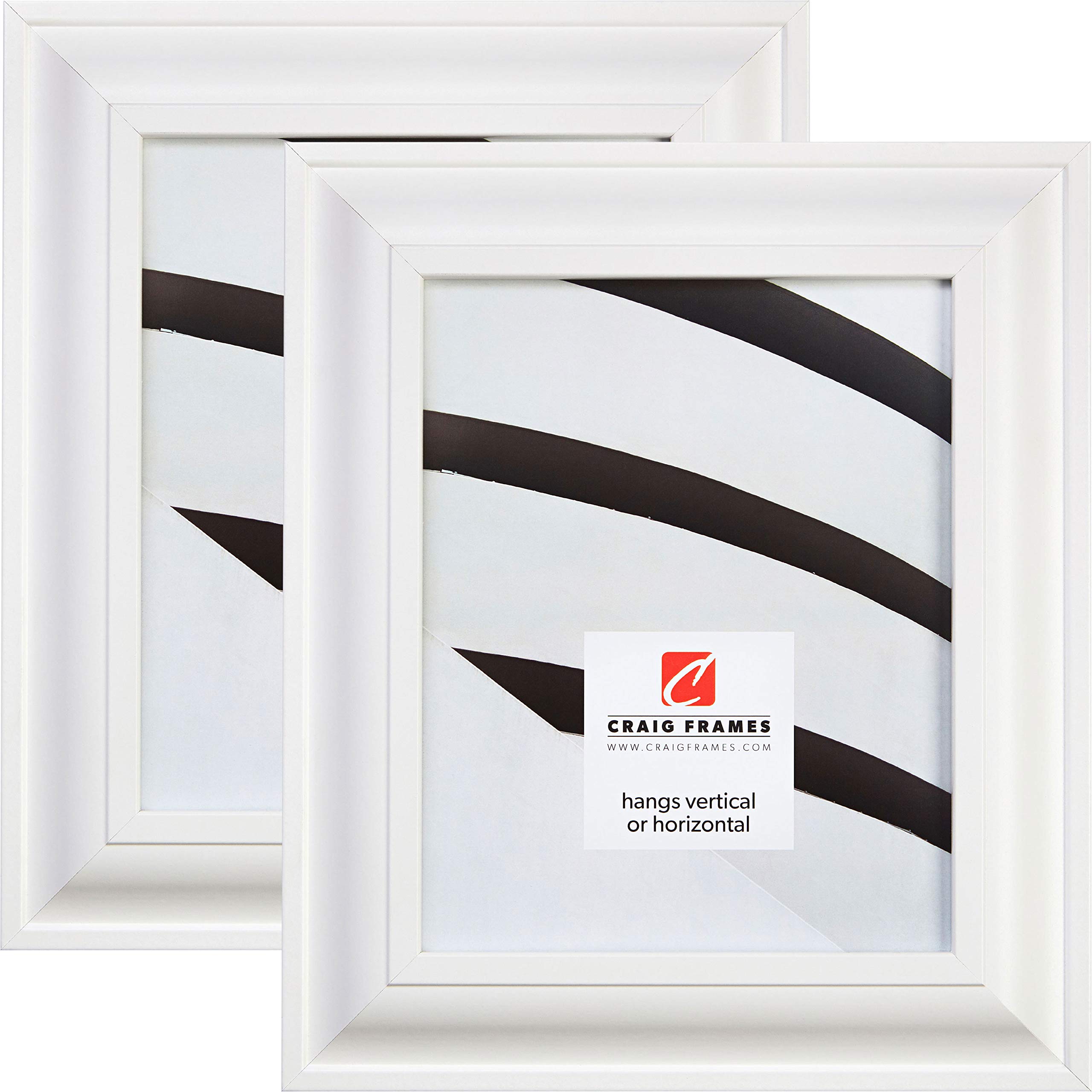 Craig Frames 21834812 4x6 Inch White Contemporary Picture Frame Set of 2 - Perfect for Wall Display, Tabletop Decor & Photo Gifts