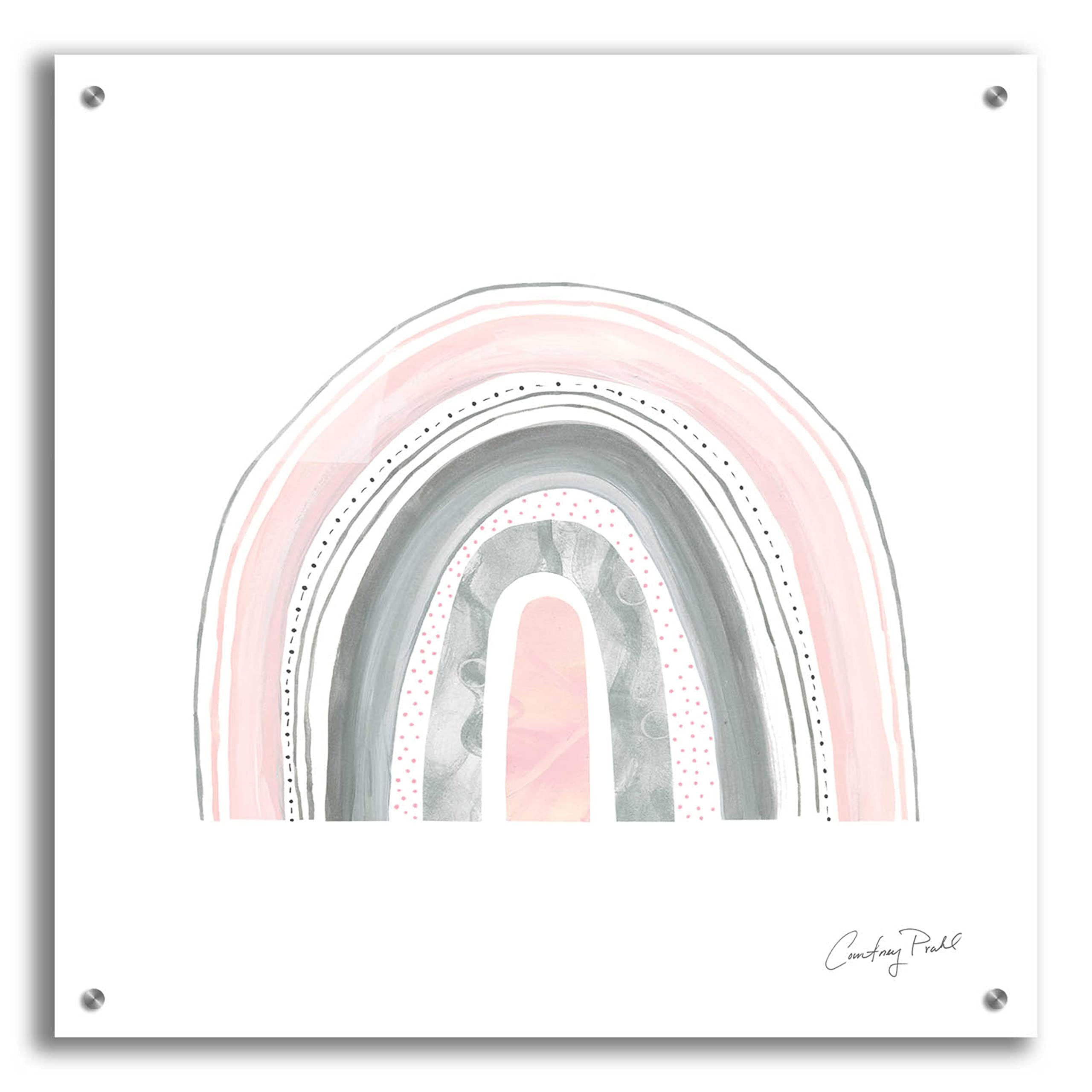 Boho Rainbow VII by Courtney Prahl - 24x24 Inch Acrylic Glass Wall Art Painting, Modern Abstract Rainbow Home Decor for Living Room, Bedroom & Office