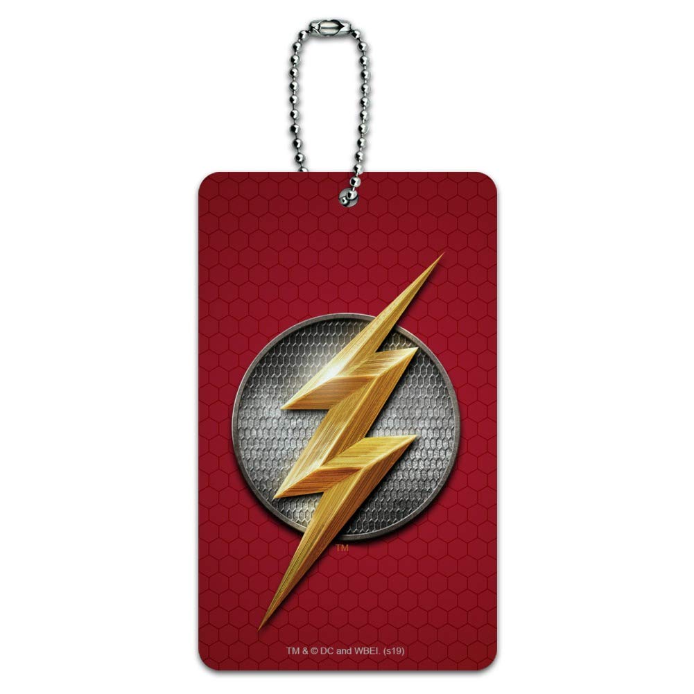 Justice League Movie Flash Logo Luggage Tag - Durable Suitcase ID Tag for Travel - Perfect for Carry-On Bags, Backpacks & Suitcase Identification (Superhero Gift for DC Fans)